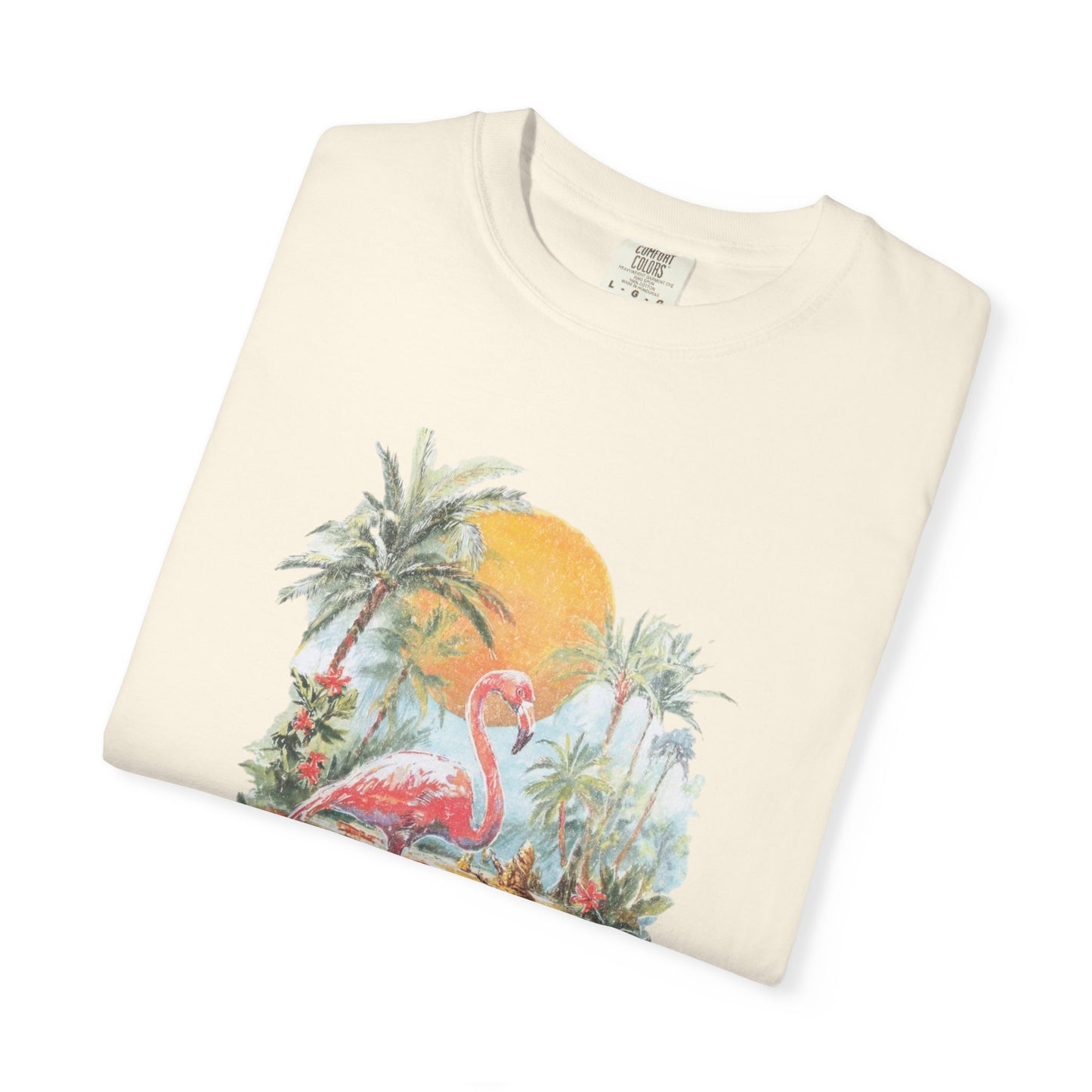 Palm Beach Florida Flamingo Retro Graphic T-Shirt
