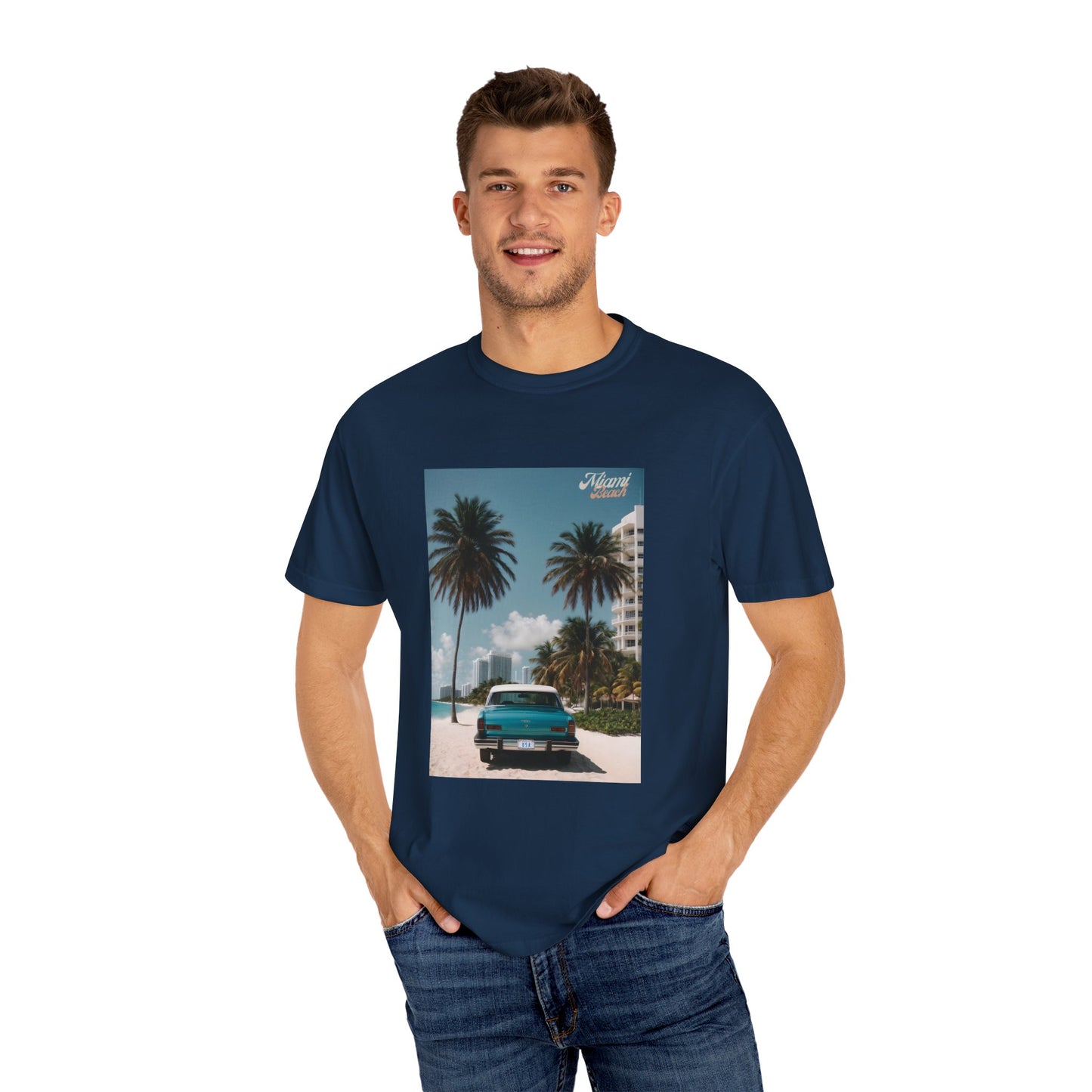 Vintage Car Miami Beach Graphic T-Shirt