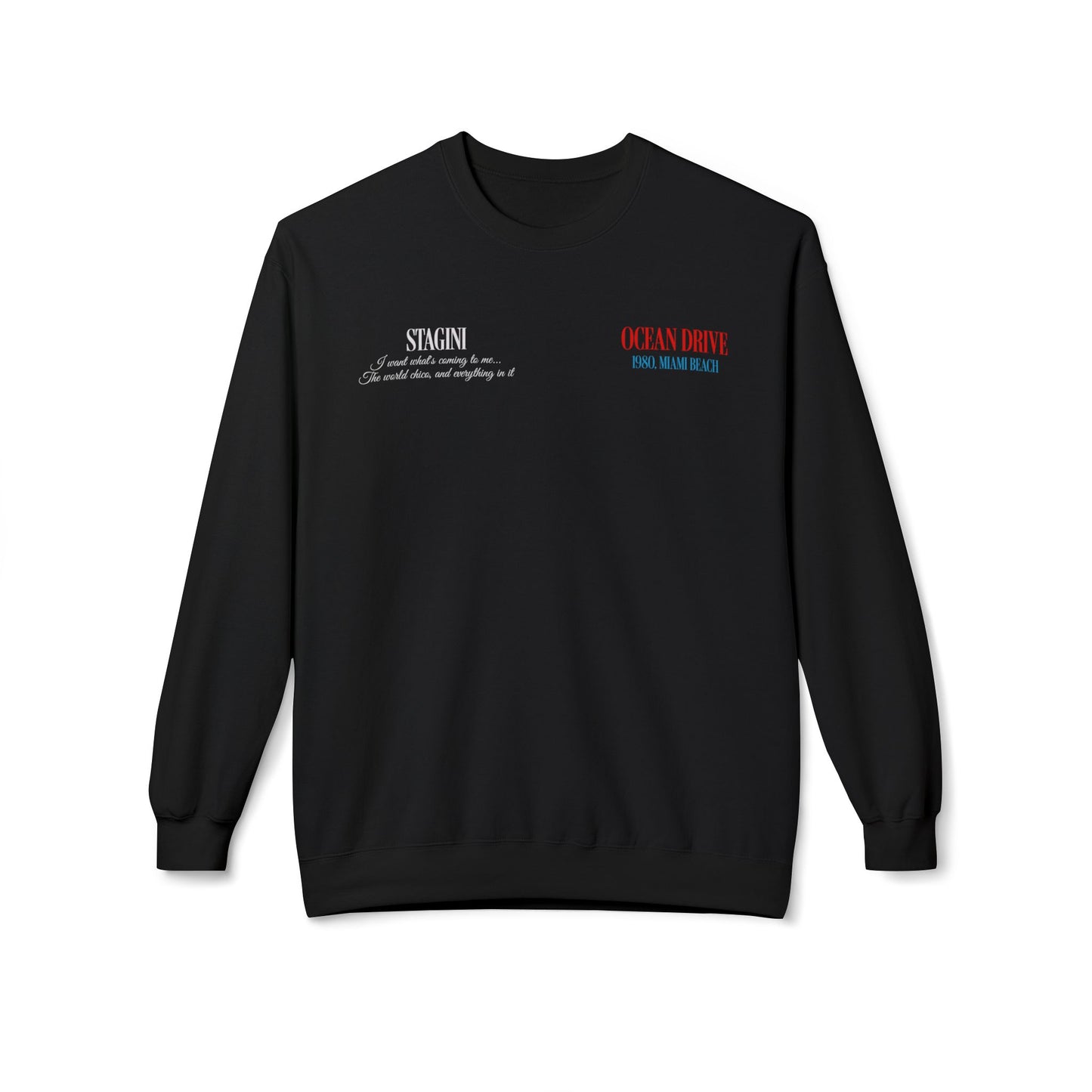 Ocean Drive 1980 Miami Beach Retro Graphic Sweatshirt