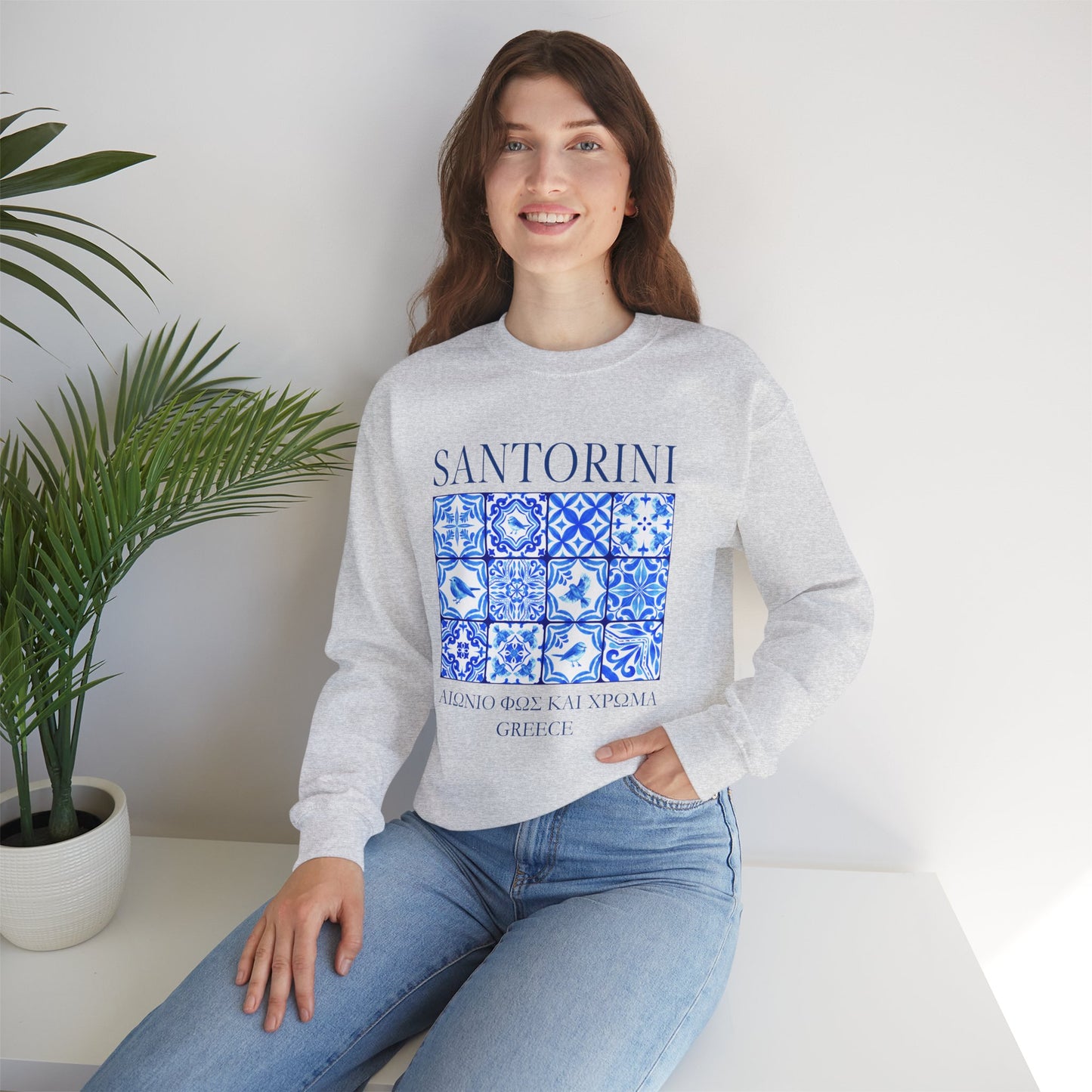 Santorini Vintage Mosaic Graphic Sweatshirt