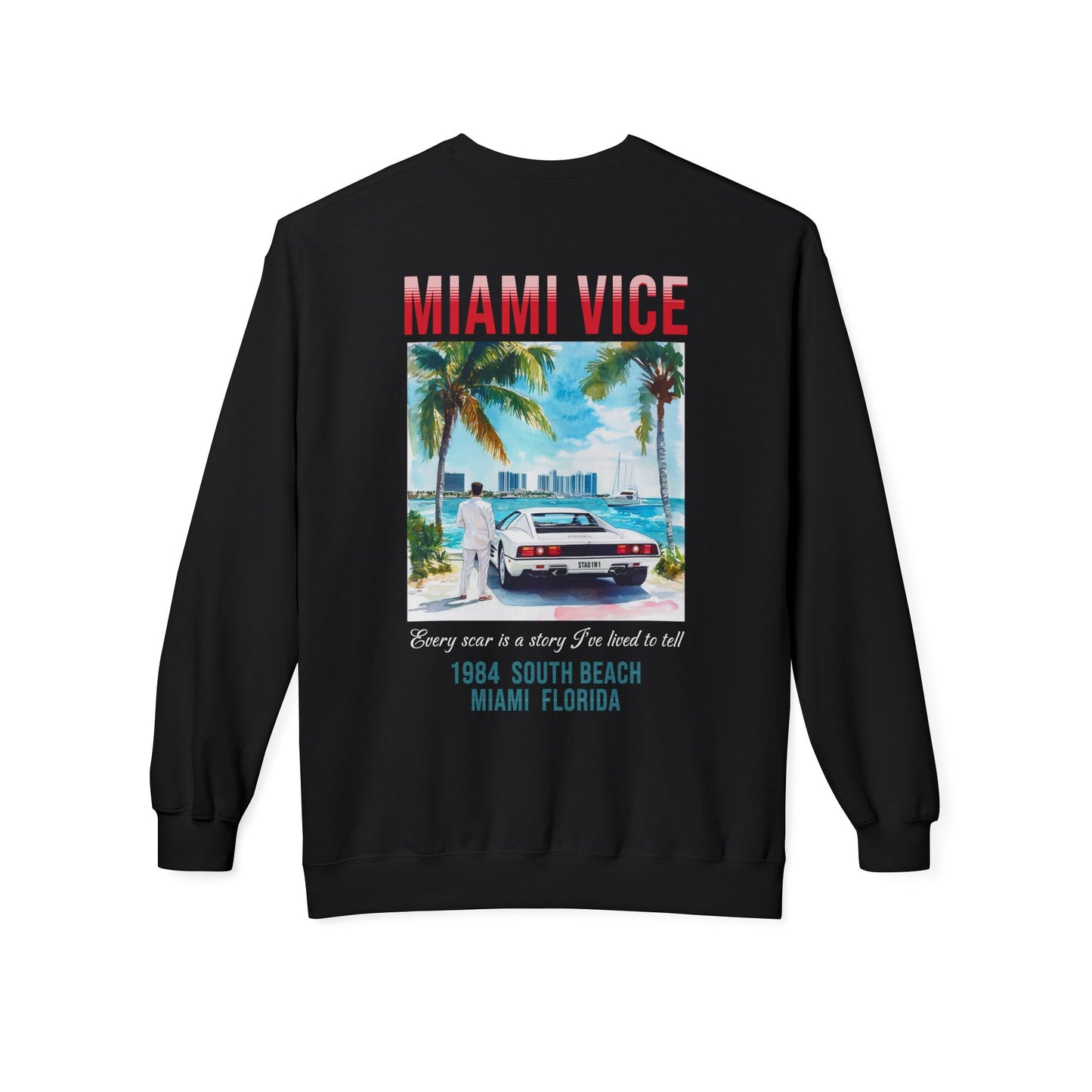 Miami Vice 1980s Retro Graphic Sweatshirt