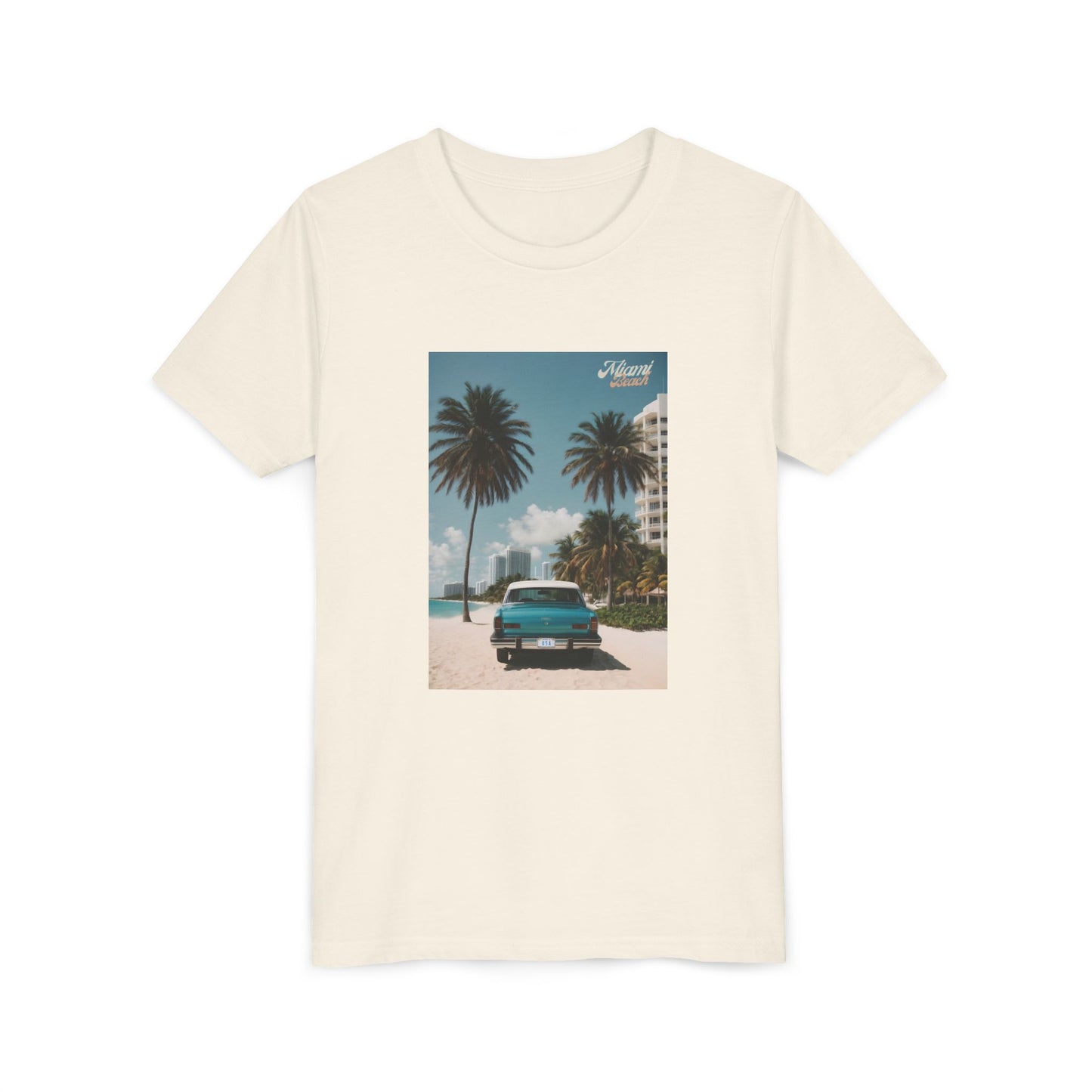 Vintage Car On The Beach Youth T-shirt