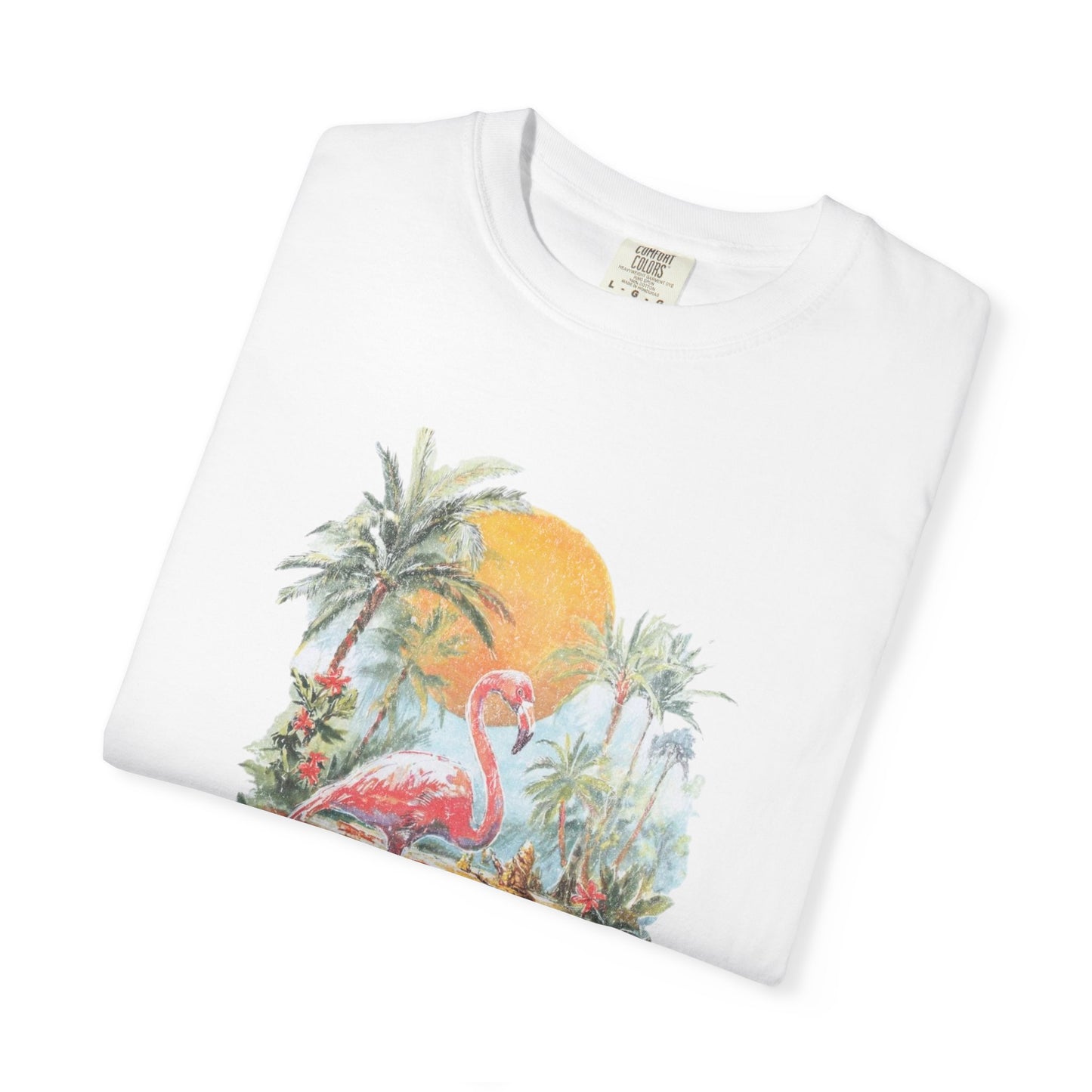 Palm Beach Florida Flamingo Retro Graphic T-Shirt