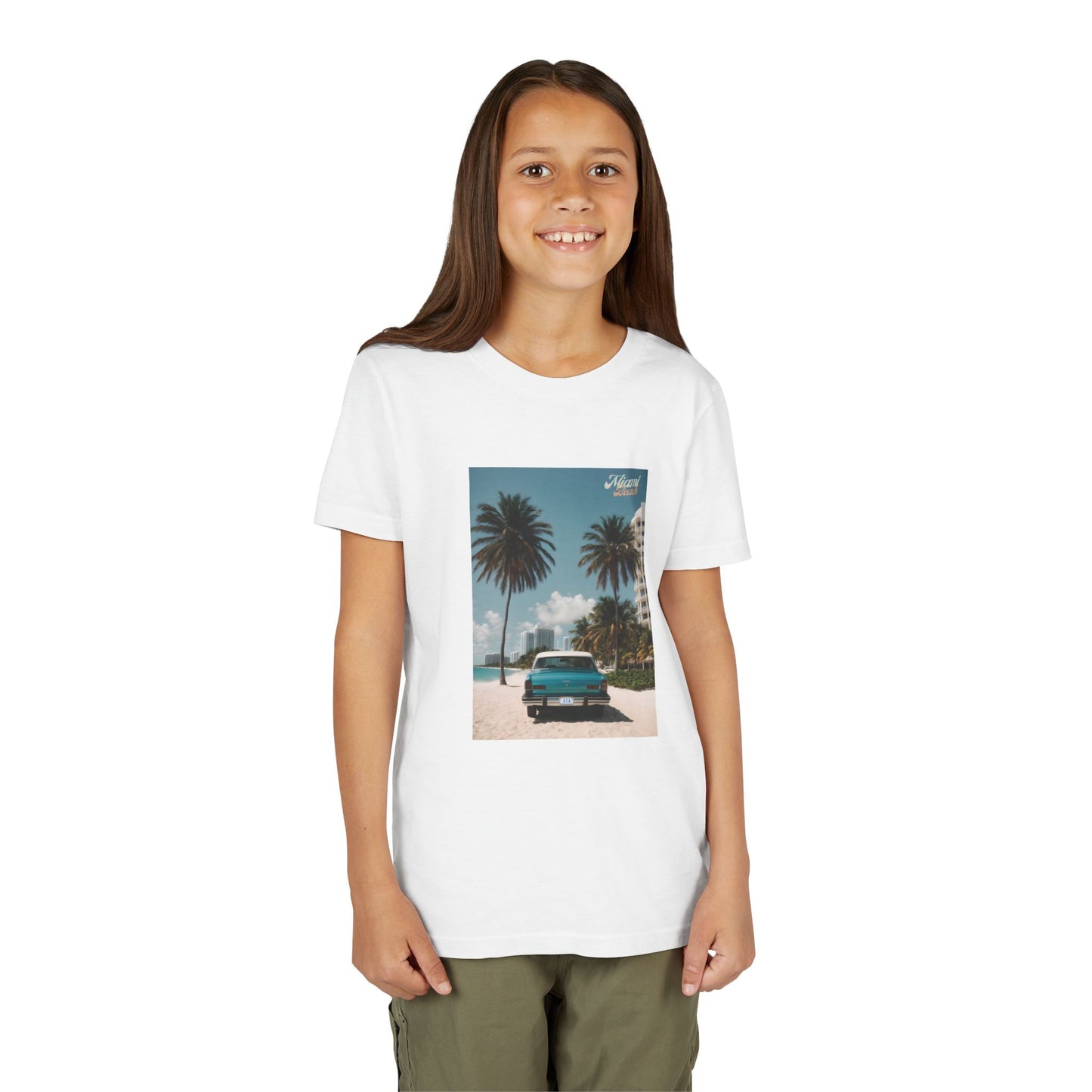 Vintage Car On The Beach Youth T-shirt