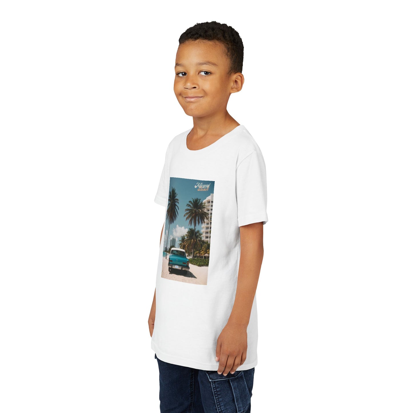 Vintage Car On The Beach Youth T-shirt