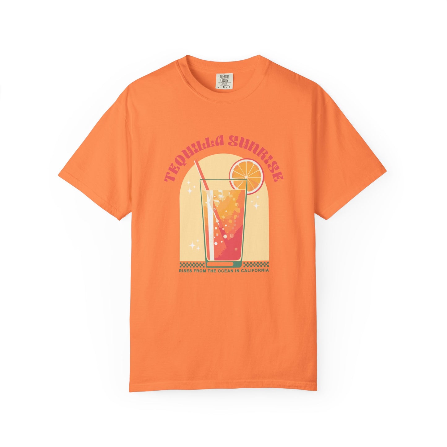 Tequila Sunrise Coctail Retro Graphic T-Shirt