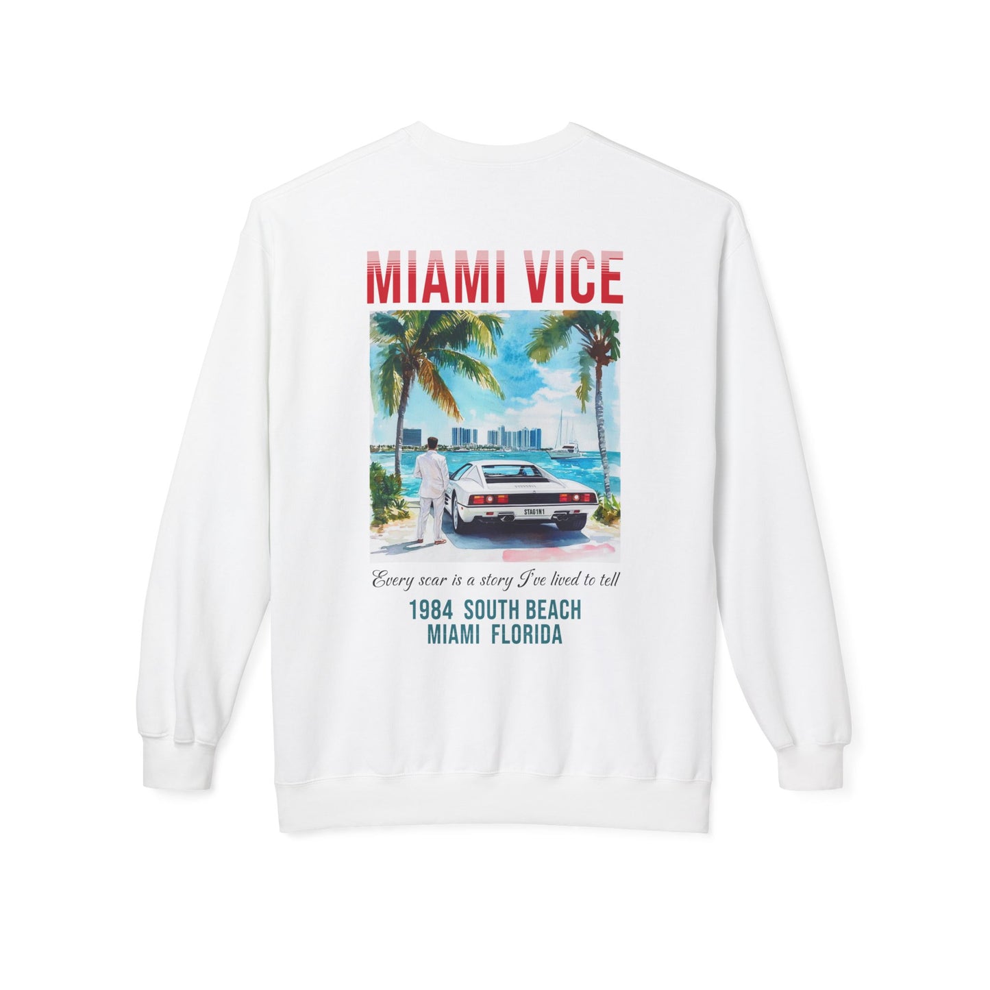 Miami Vice 1980s Retro Graphic Sweatshirt