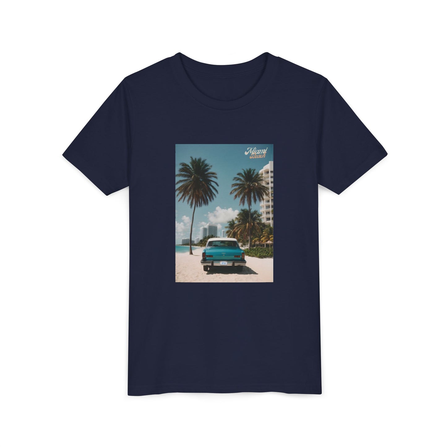 Vintage Car On The Beach Youth T-shirt