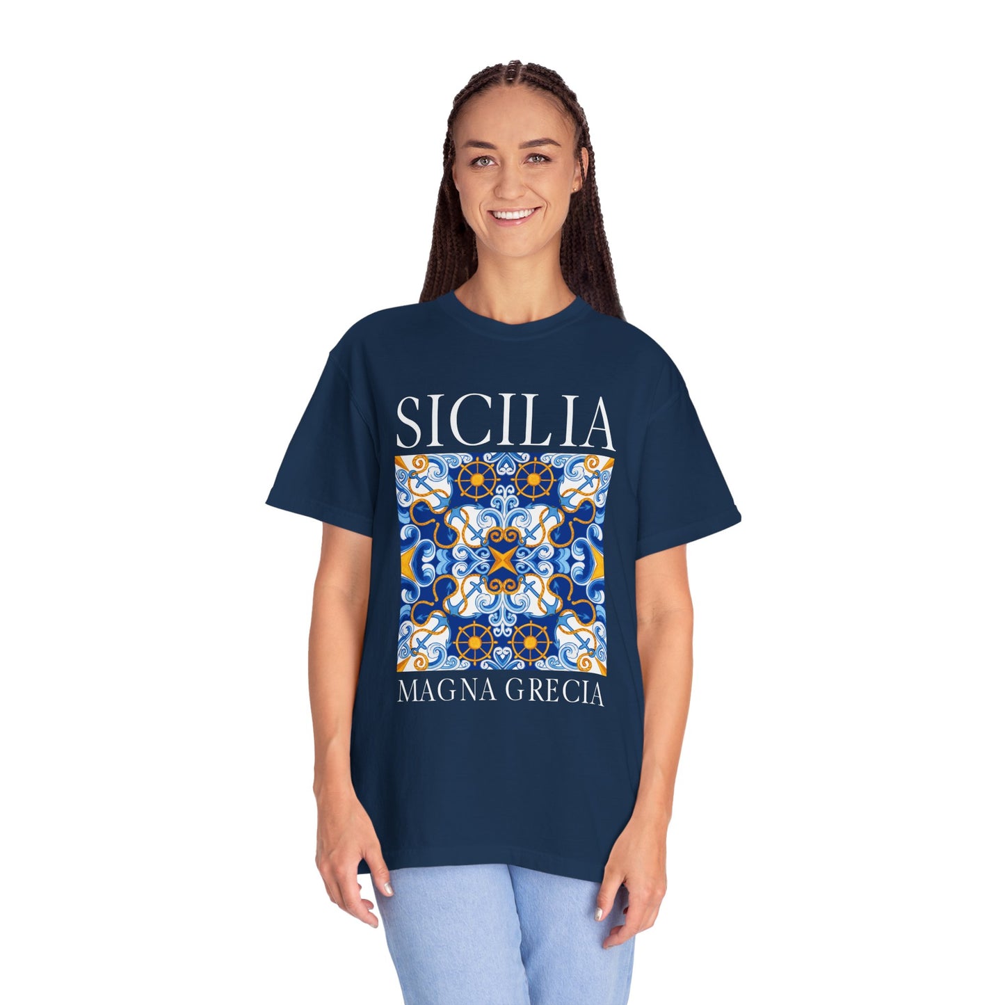 Sicily Vintage Mosaic Graphic T-Shirt - Italy Travel Tee