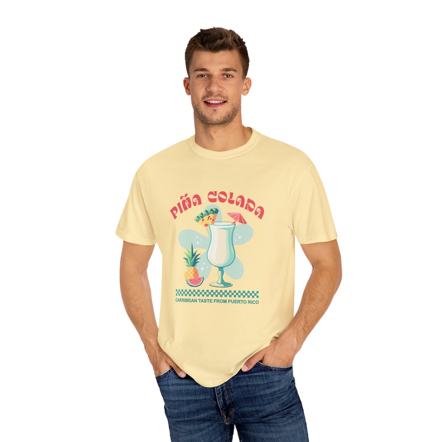 Pina Colada Coctail Retro Graphic T-Shirt