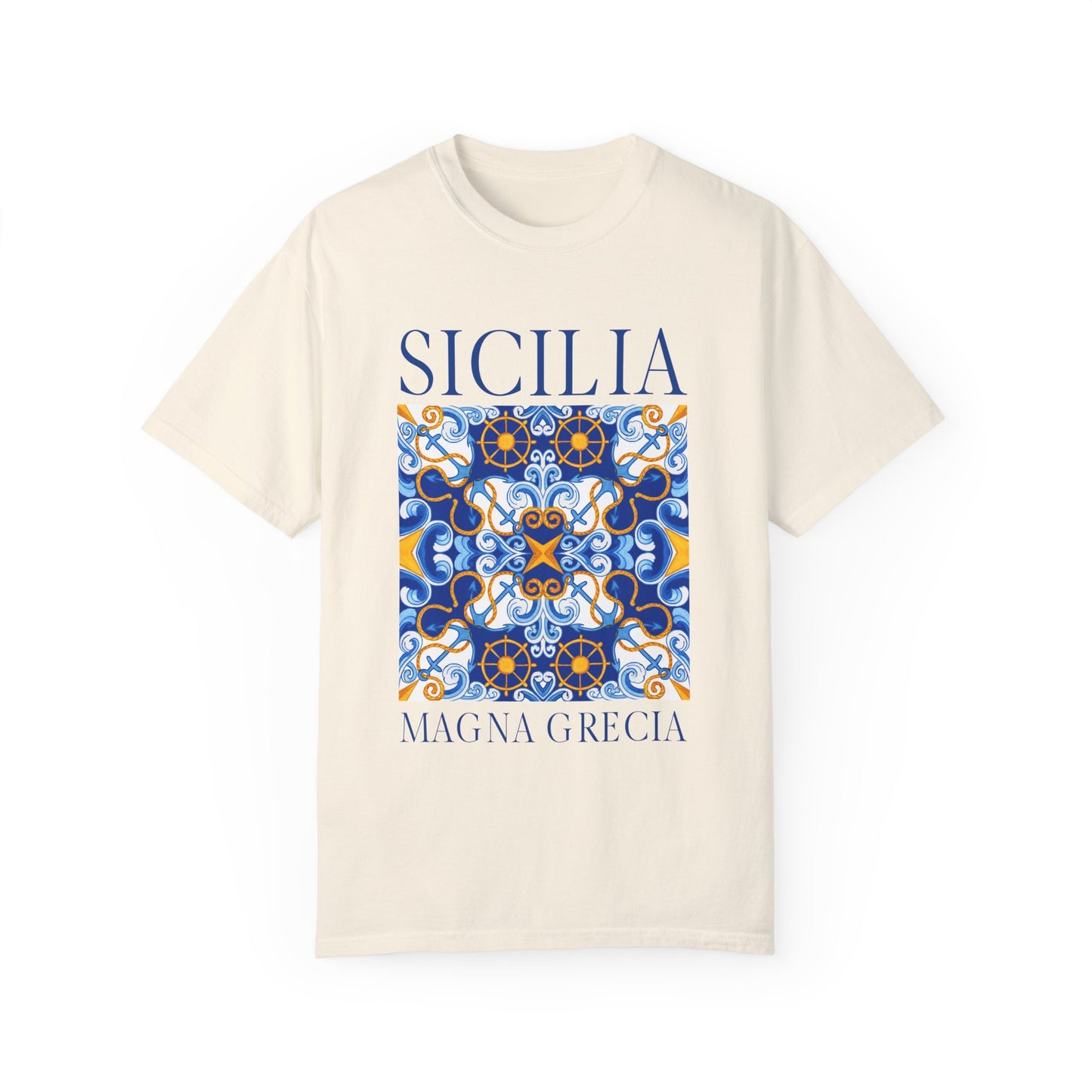 Sicilia Magna Grecia Vintage Mosaic Graphic T-Shirt - Italy Travel Tee