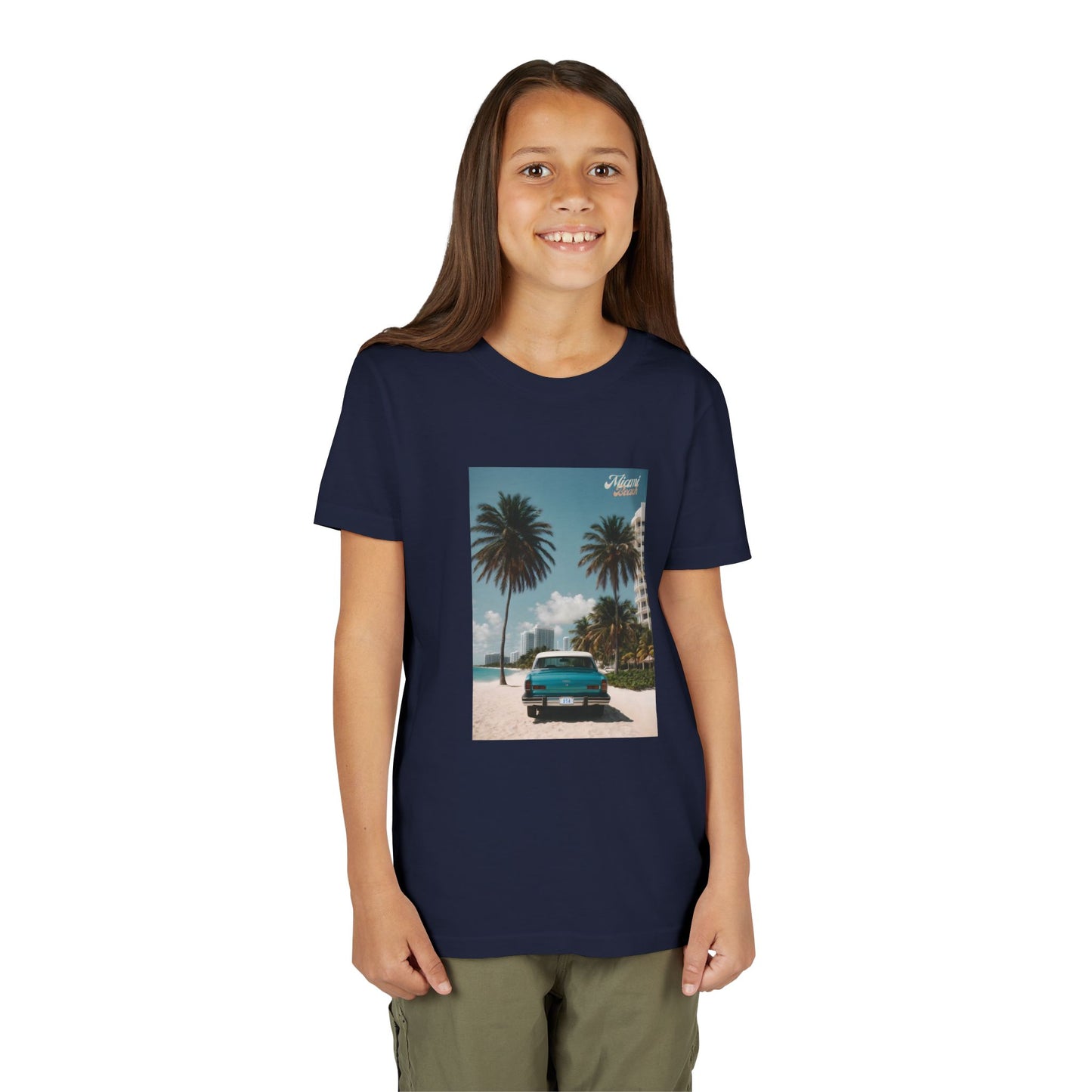 Vintage Car On The Beach Youth T-shirt