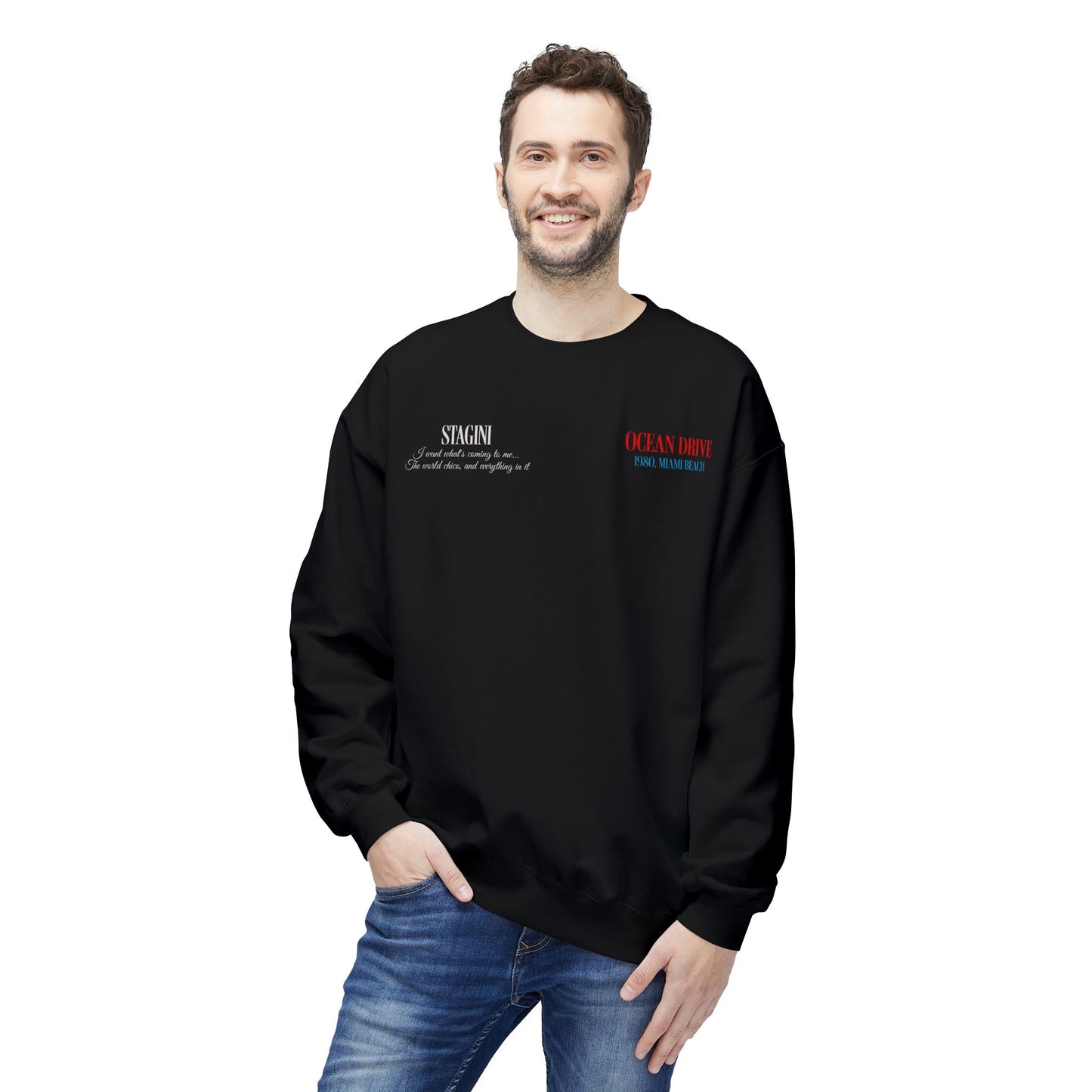 Ocean Drive 1980 Miami Beach Retro Graphic Sweatshirt
