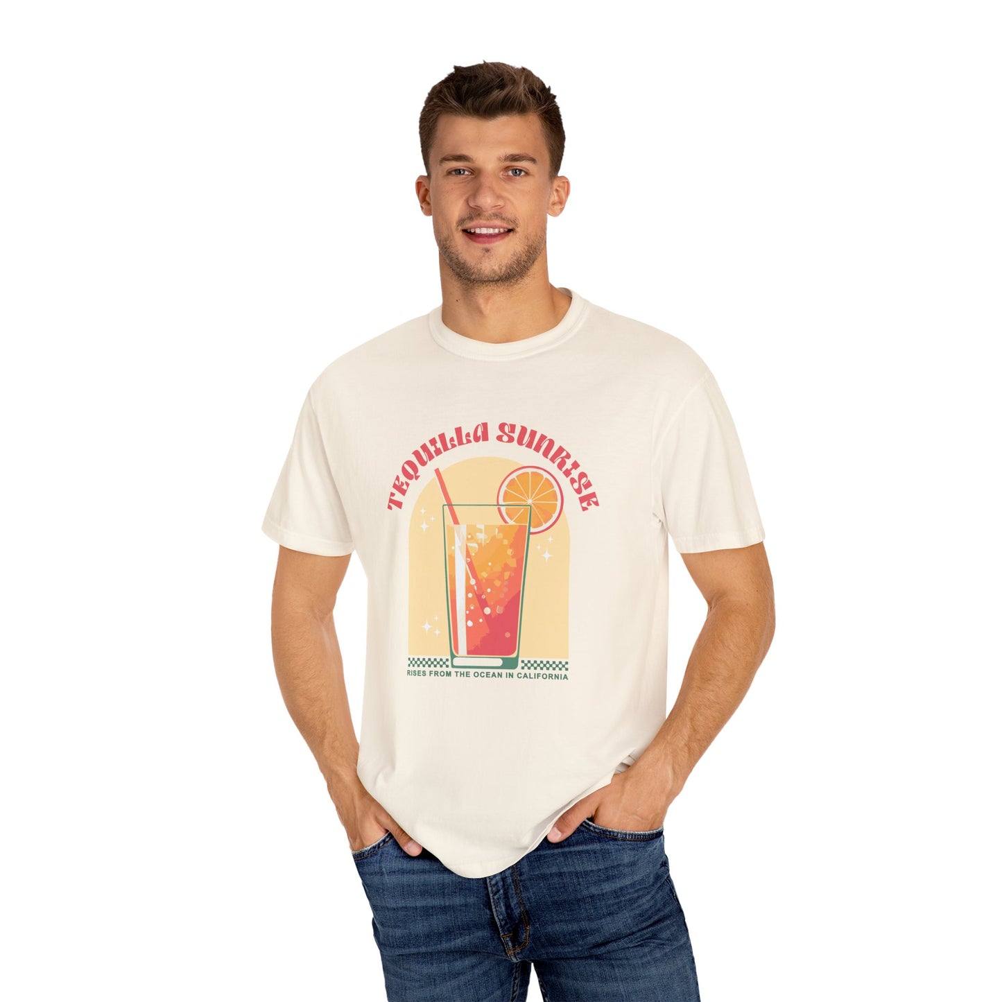 Tequila Sunrise Coctail Retro Graphic T-Shirt