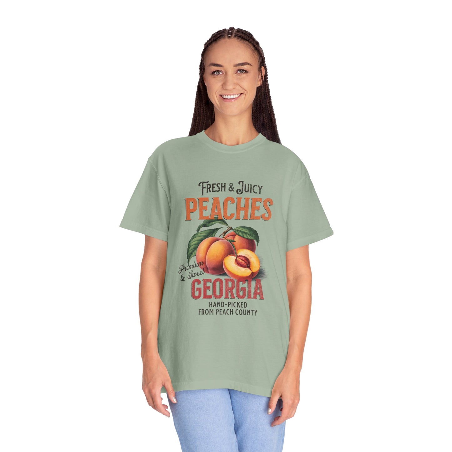 Fruit Peach Retro Graphic T-Shirt