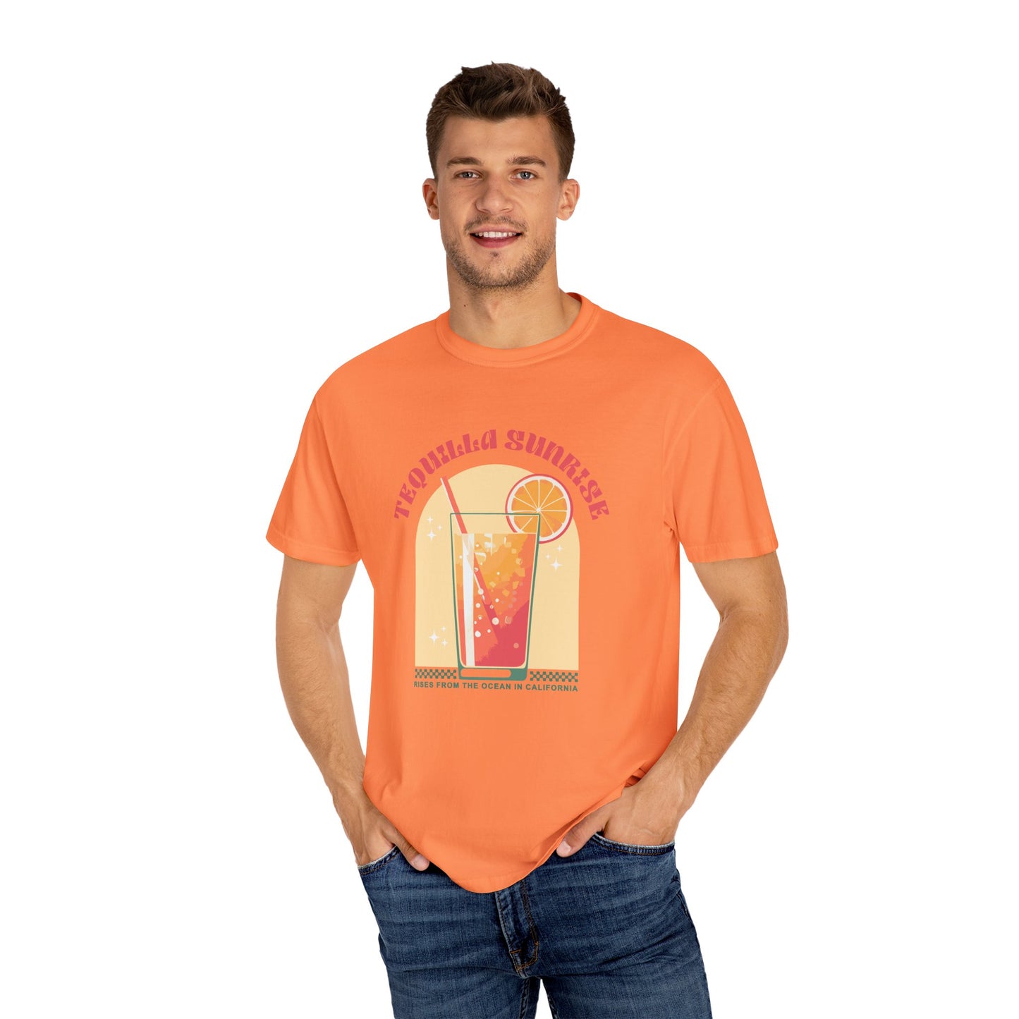 Tequila Sunrise Coctail Retro Graphic T-Shirt