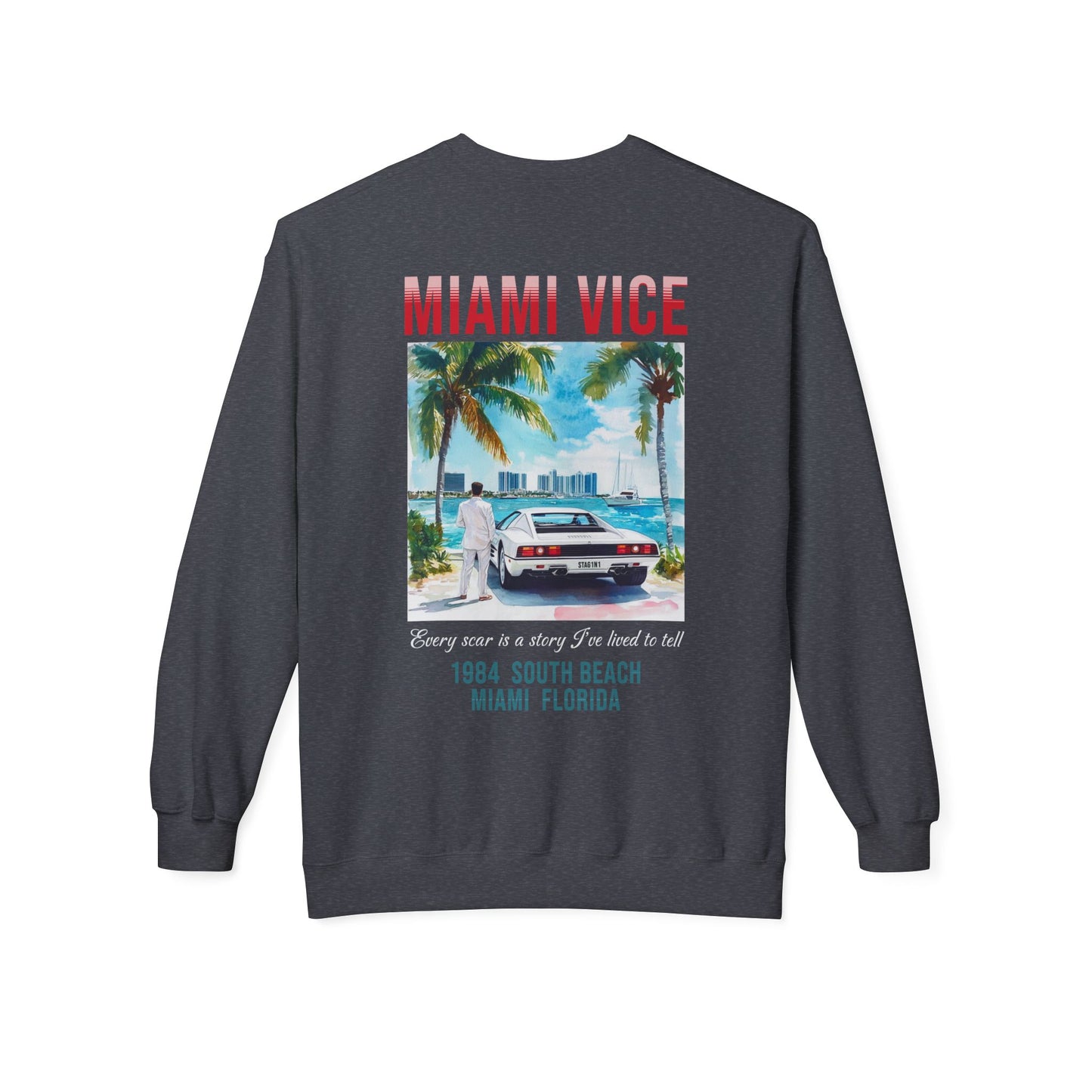 Miami Vice 1980s Retro Graphic Sweatshirt