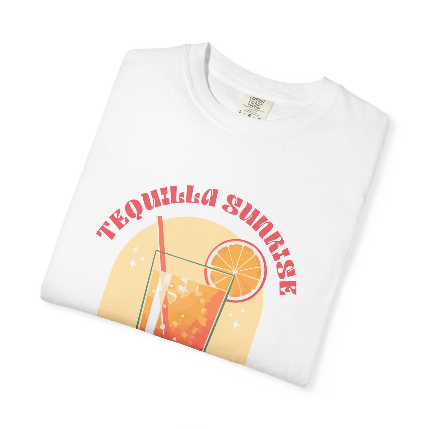 Tequila Sunrise Coctail Retro Graphic T-Shirt