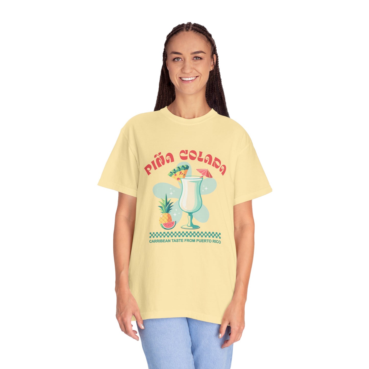 Pina Colada Coctail Retro Graphic T-Shirt