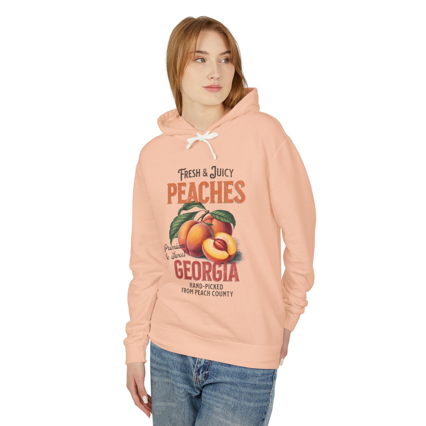 Fruit Peach Retro Graphic Hoodie