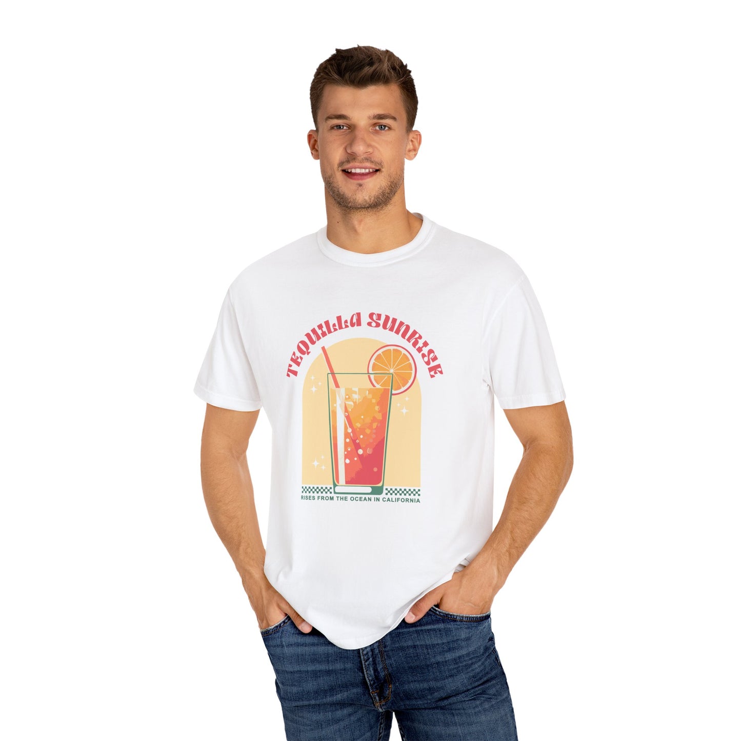 Tequila Sunrise Coctail Retro Graphic T-Shirt