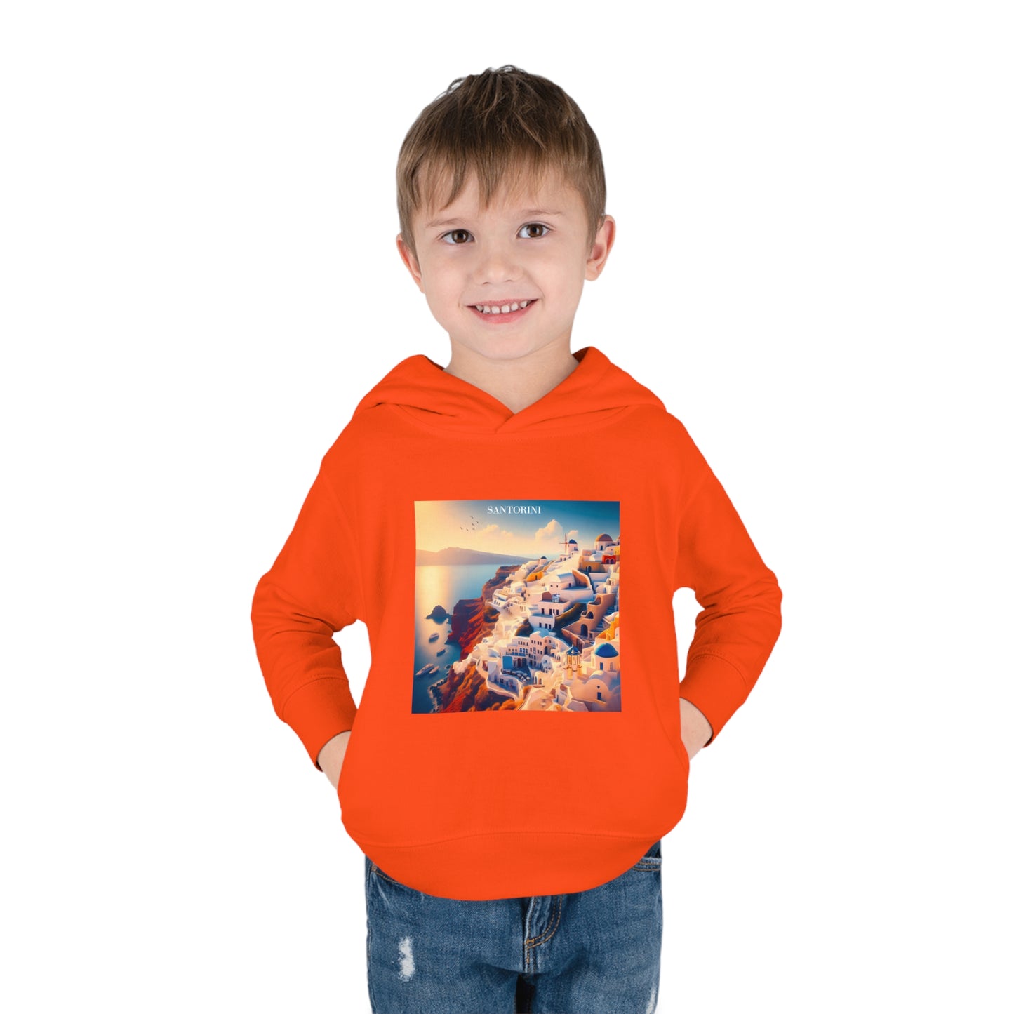 Santorini Sunset Disney Pixar Style Pullover Fleece Hoodie