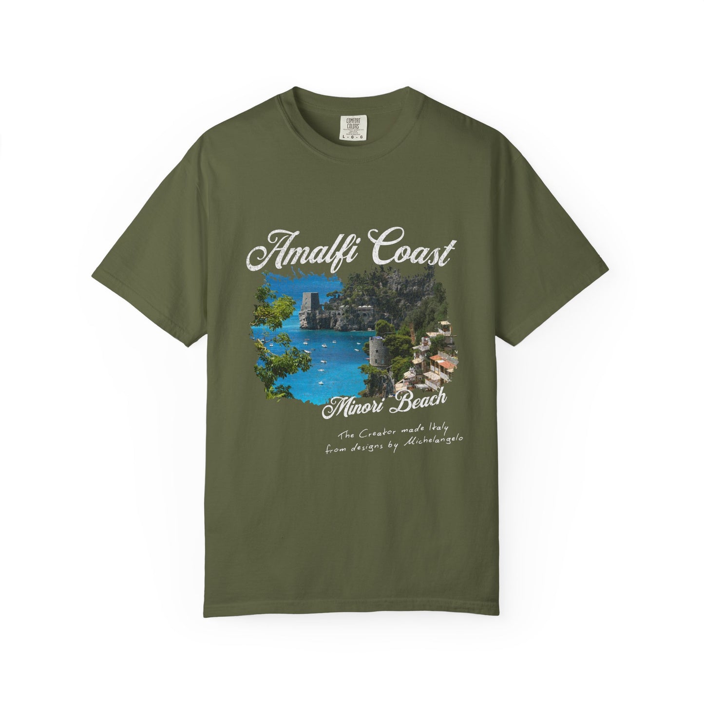 Amalfi Coast Minori Beach Graphic T-Shirt