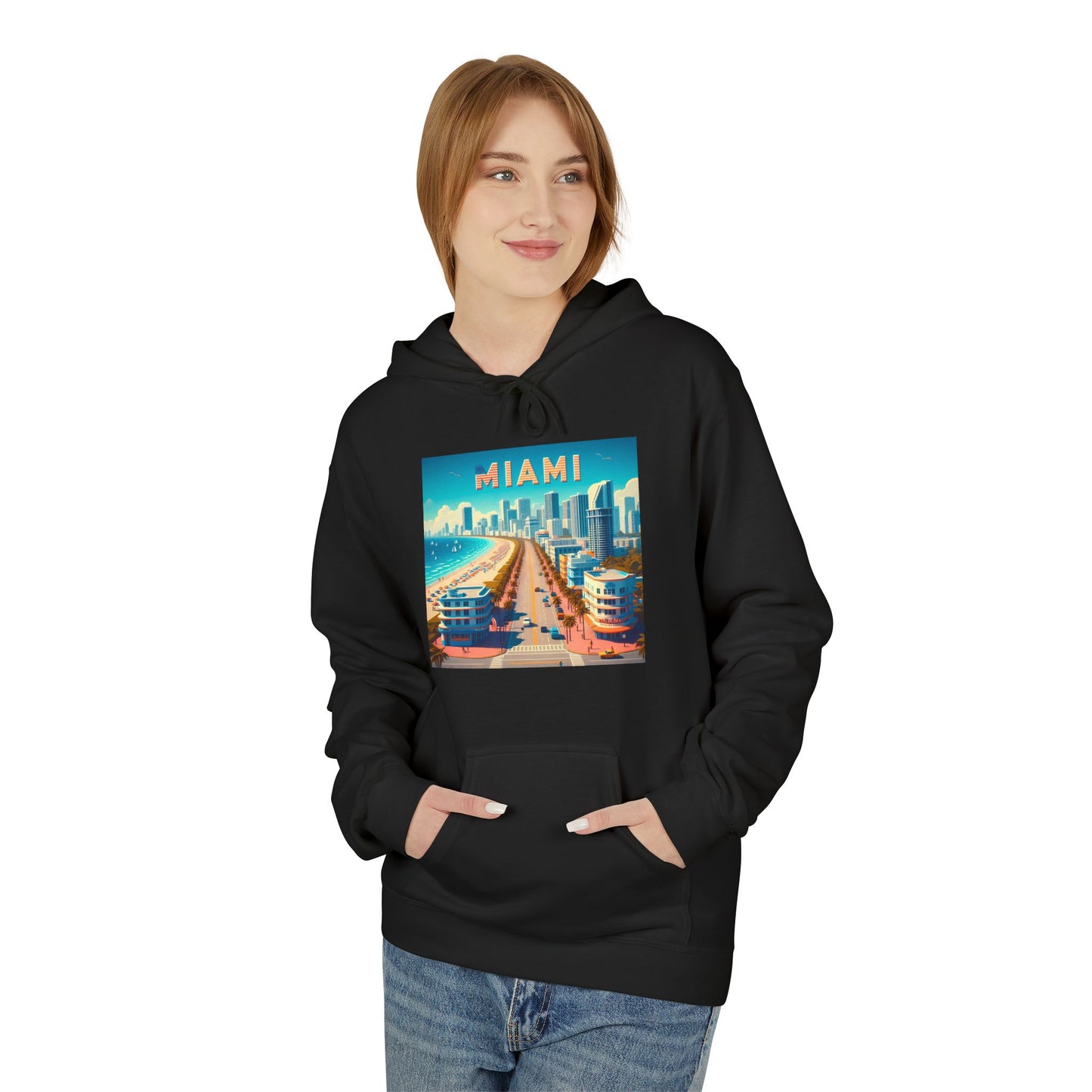 Miami Disney Pixar Style Midweight Softstyle Fleece Hoodie