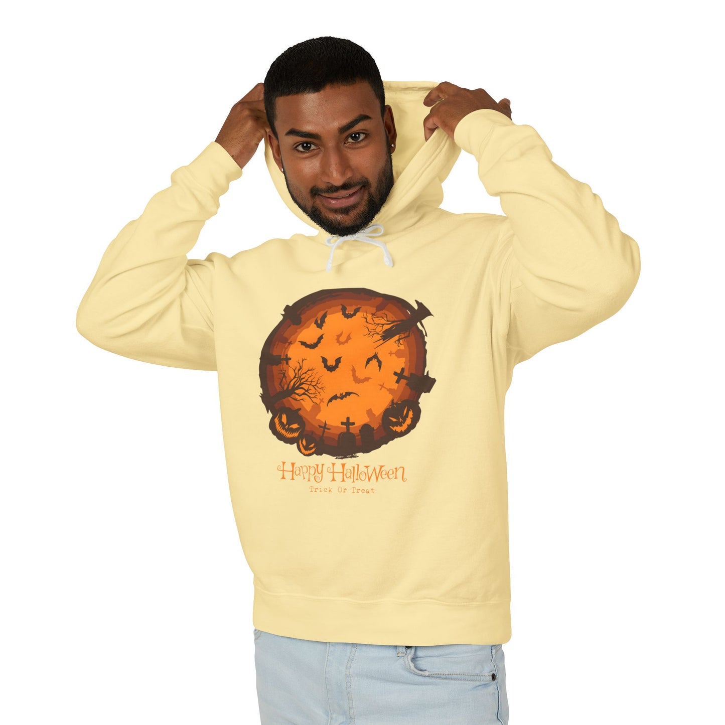 Happy Halloween Lightweight Hooded Sweatshirt