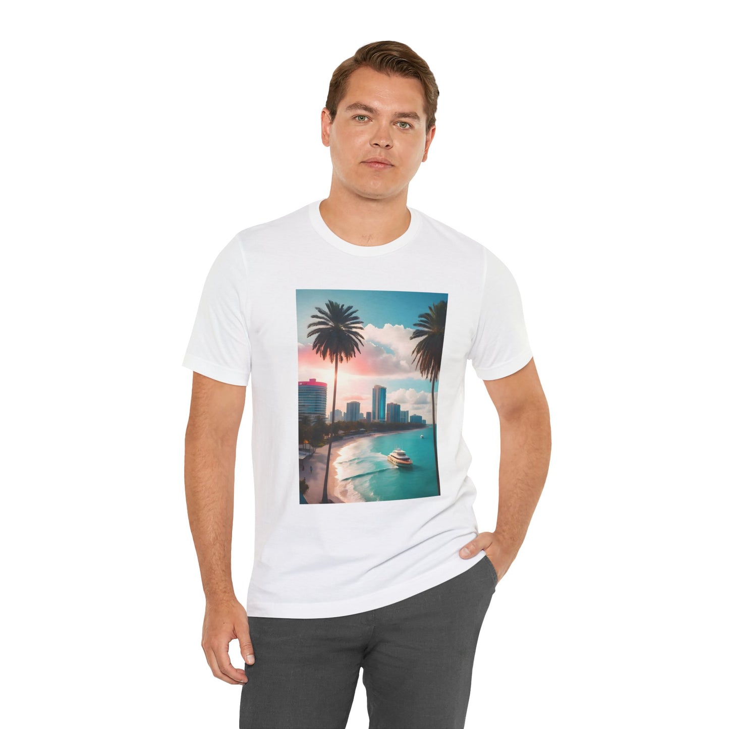 Miami Sunset Jersey Short Sleeve Tee