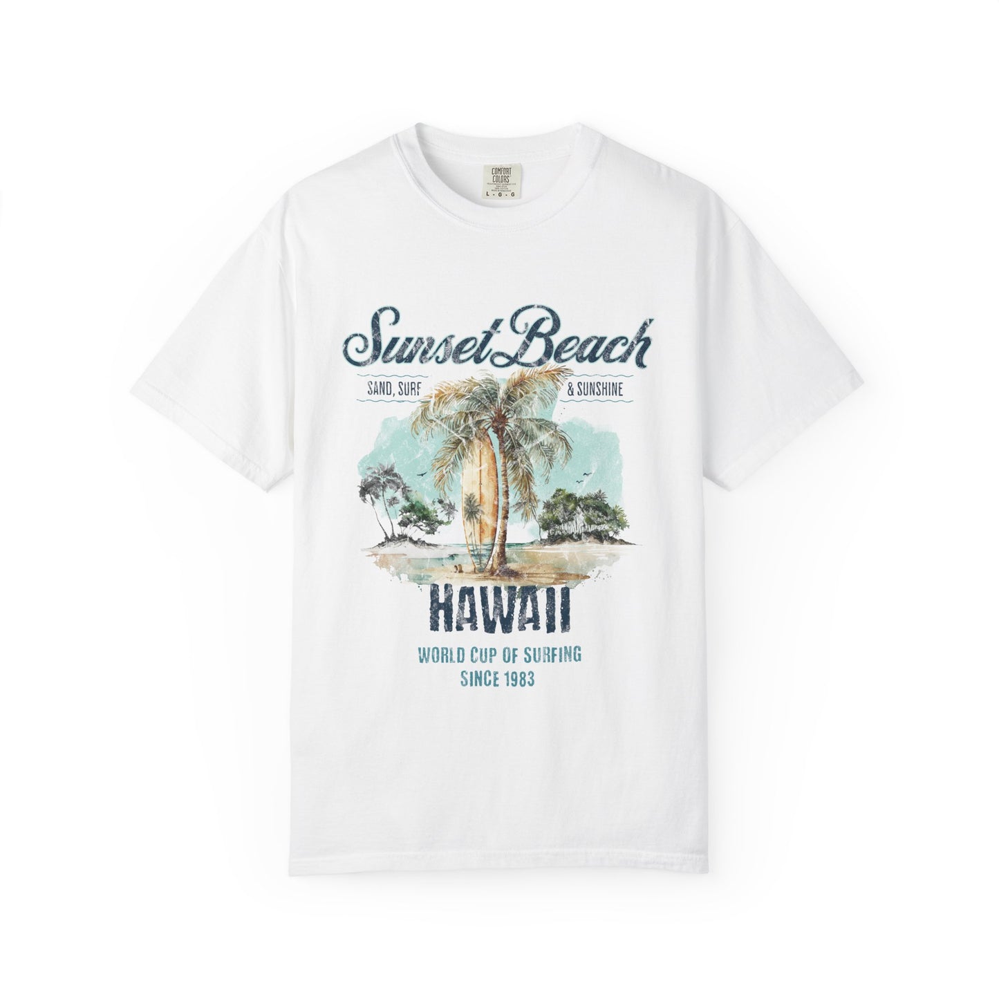 Hawaii Surfing Sunset Beach Graphic T-Shirt