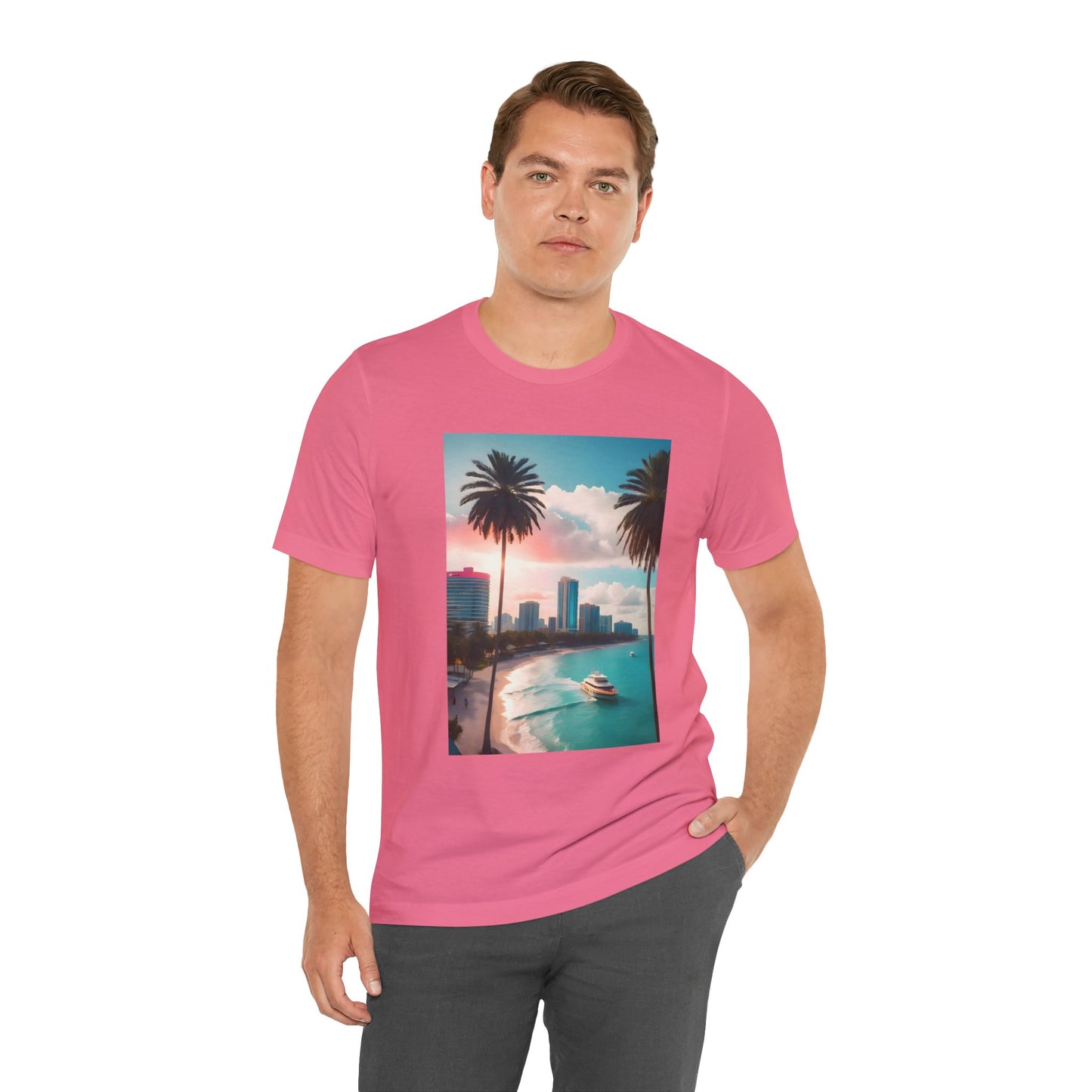 Miami Sunset Jersey Short Sleeve Tee