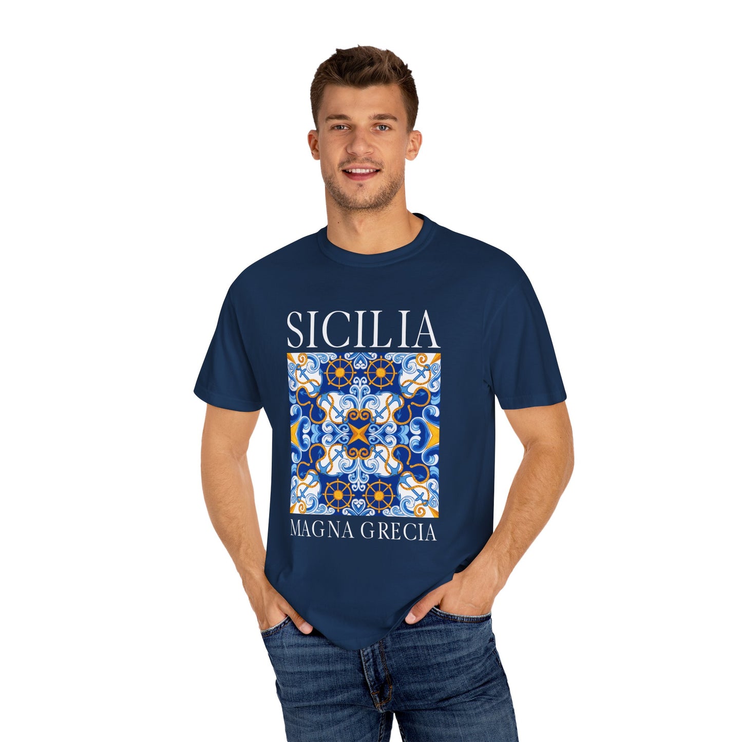 Sicily Italy Vintage Mosaic Graphic T-Shirt