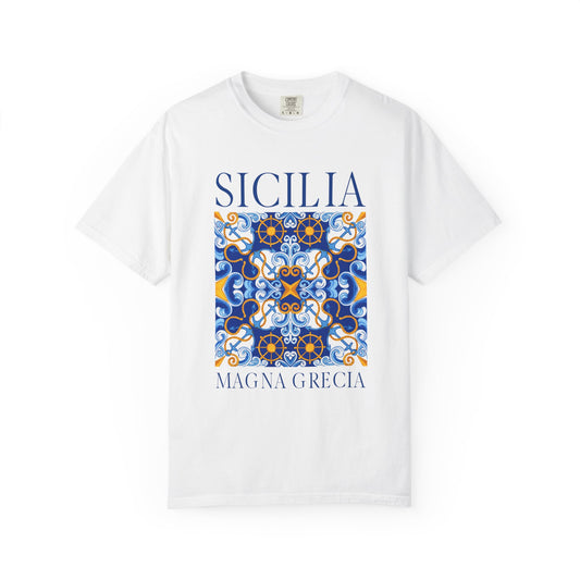 Sicily Vintage Mosaic Graphic T-Shirt - Italy Travel Tee