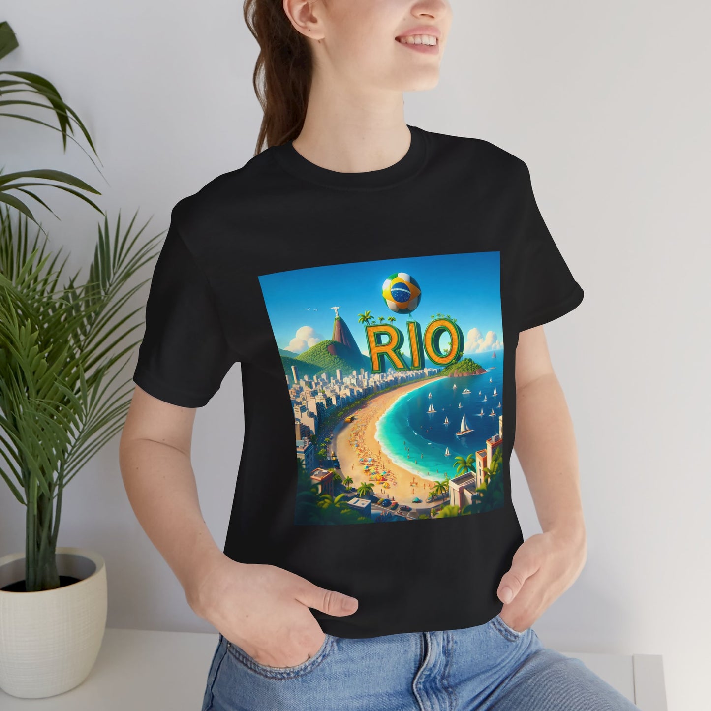 Rio Copacabana Beach Disney Pixar Style Jersey Short Sleeve Tee