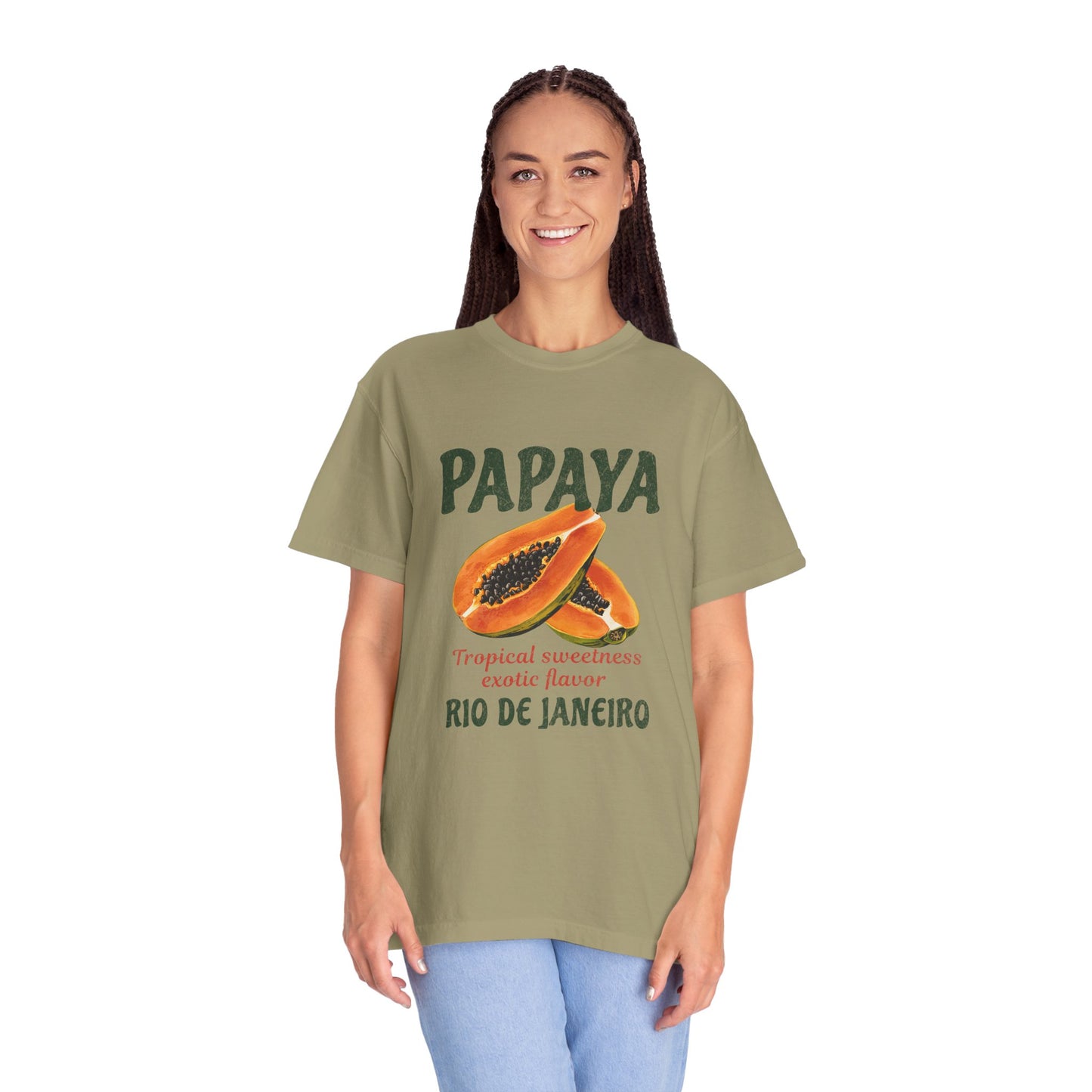 Fruit Papaya Rio De Janeiro Retro Graphic T-Shirt