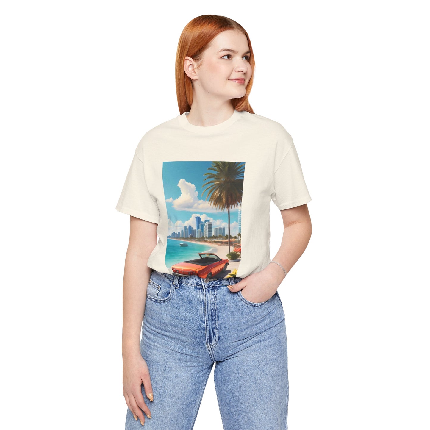 Car On The Beach Jersey Short Sleeve Tee