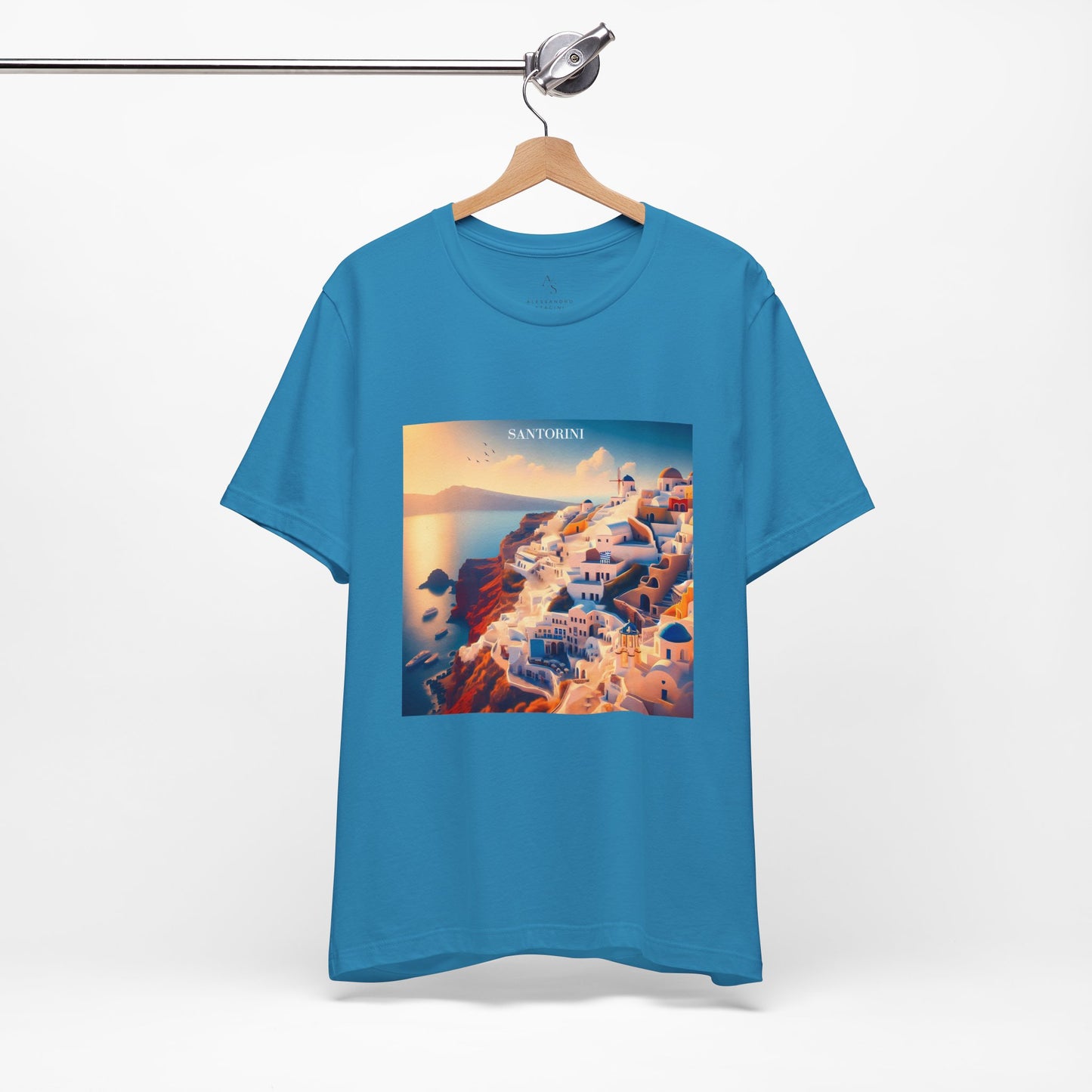 Santorini Sunset Disney Pixar Style Jersey Short Sleeve Tee