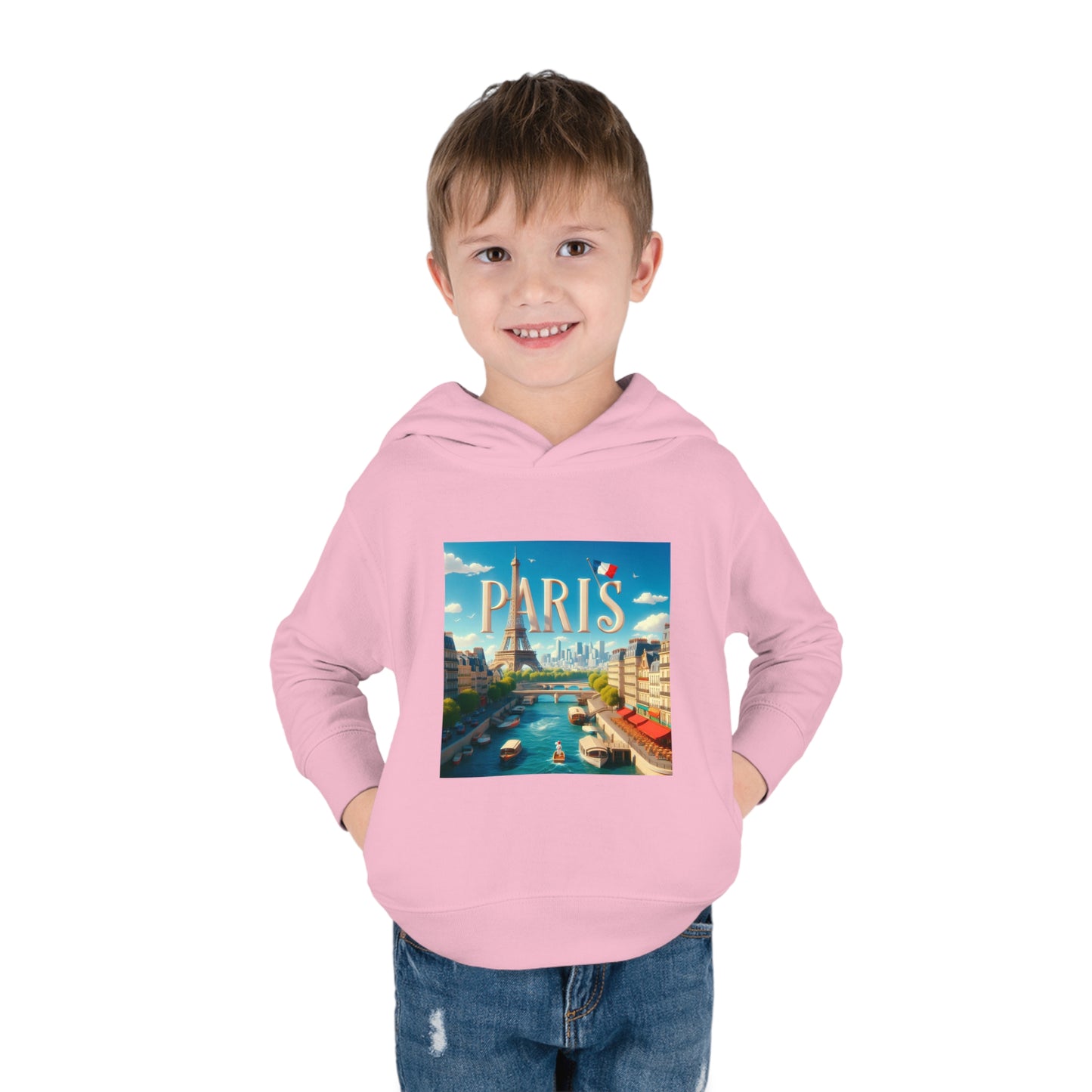 Paris Disney Pixar Style Toddler Pullover Fleece Hoodie