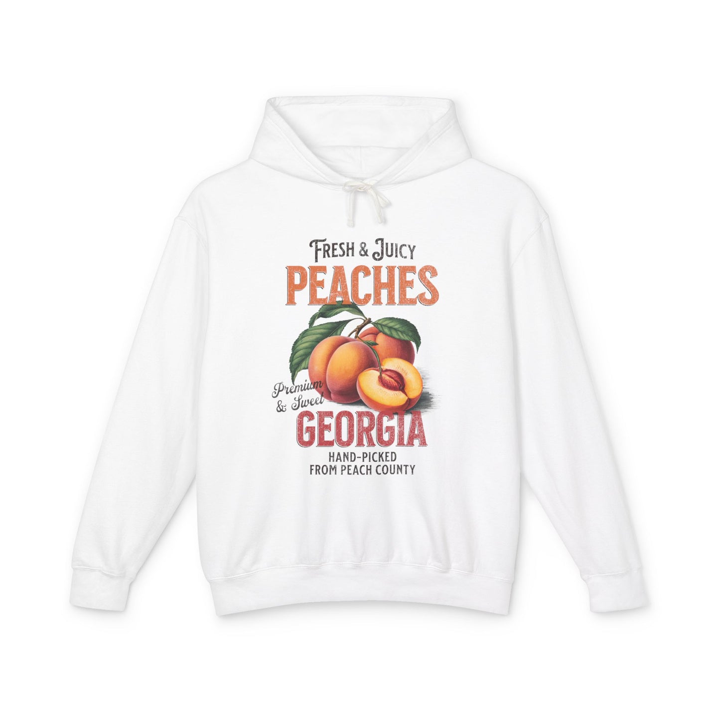 Fruit Peach Retro Graphic Hoodie
