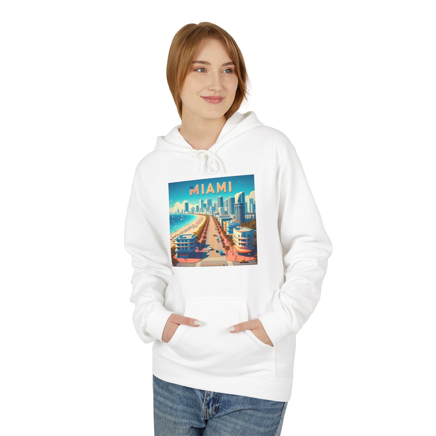 Miami Disney Pixar Style Midweight Softstyle Fleece Hoodie