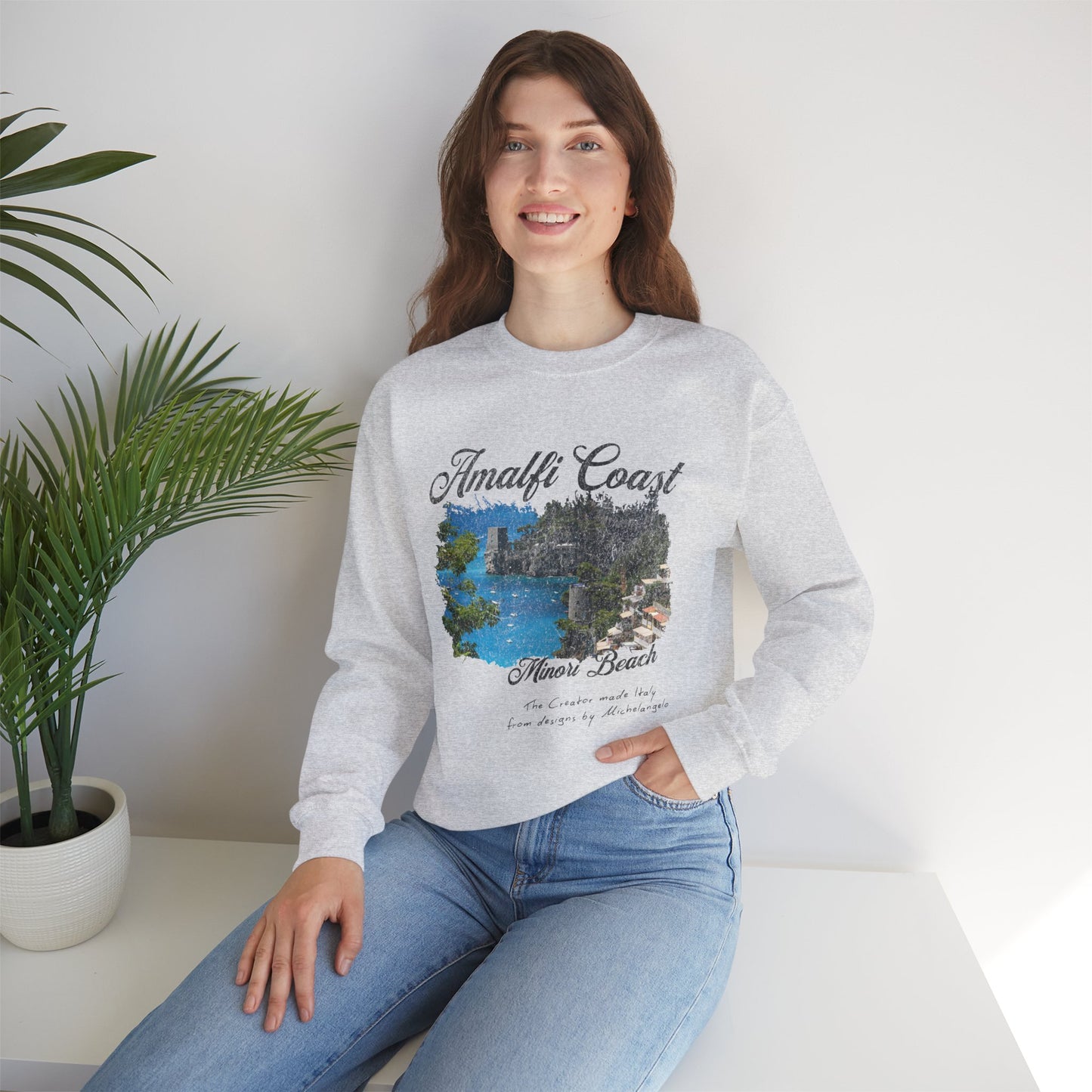 Minori Beach Amalfi Coast Graphic Sweatshirt