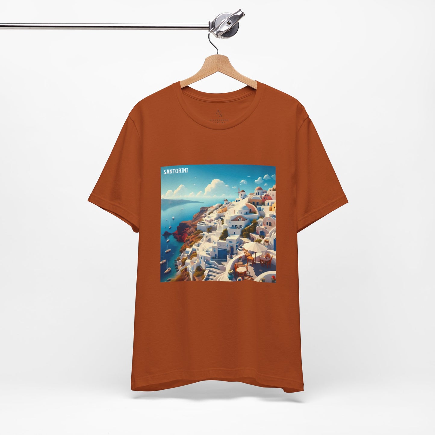 Santorini Oia Disney Pixar Style Jersey Short Sleeve Tee