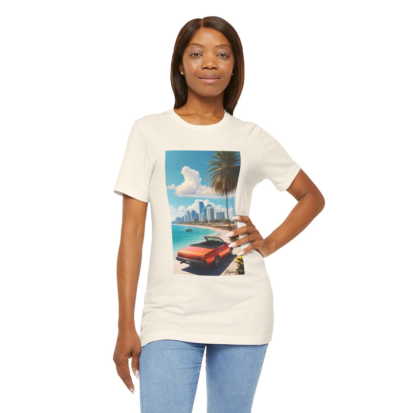 Car On The Beach Jersey Short Sleeve Tee