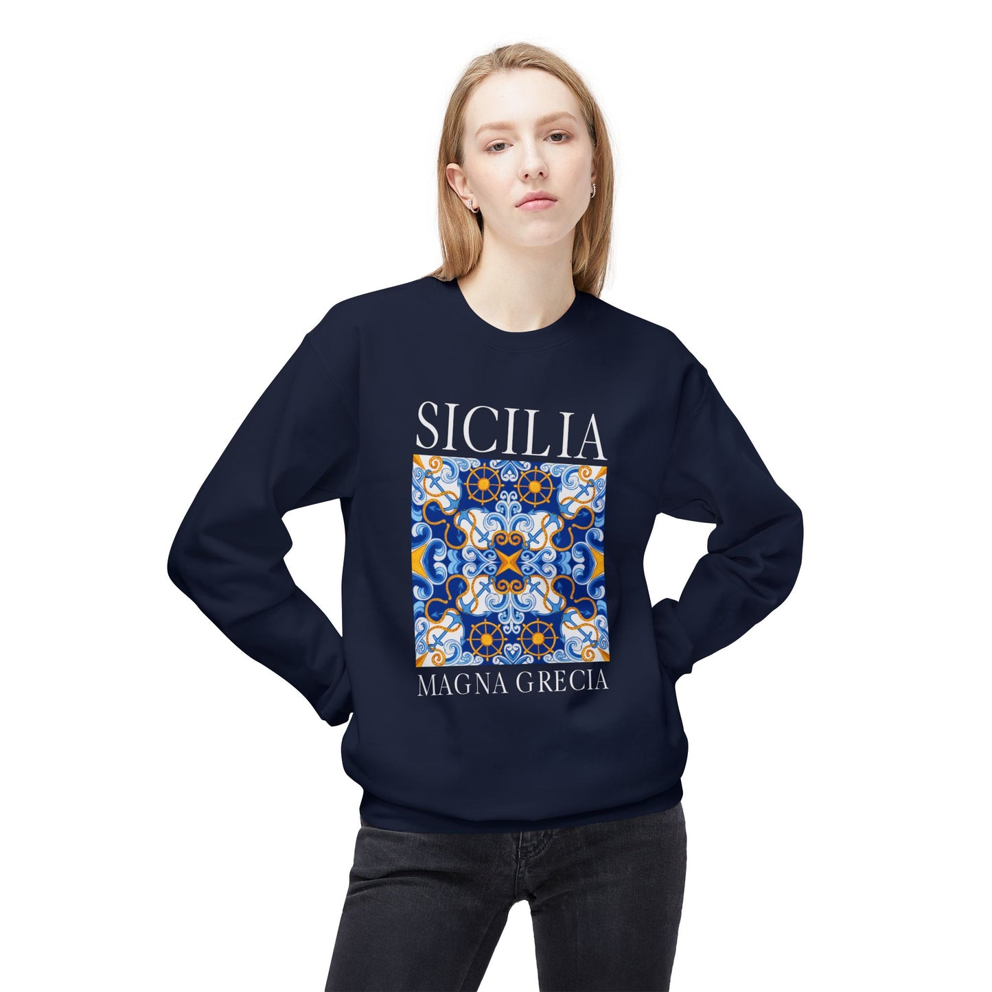 Sicily Italy Vintage Mosaic Graphic Sweatshirt