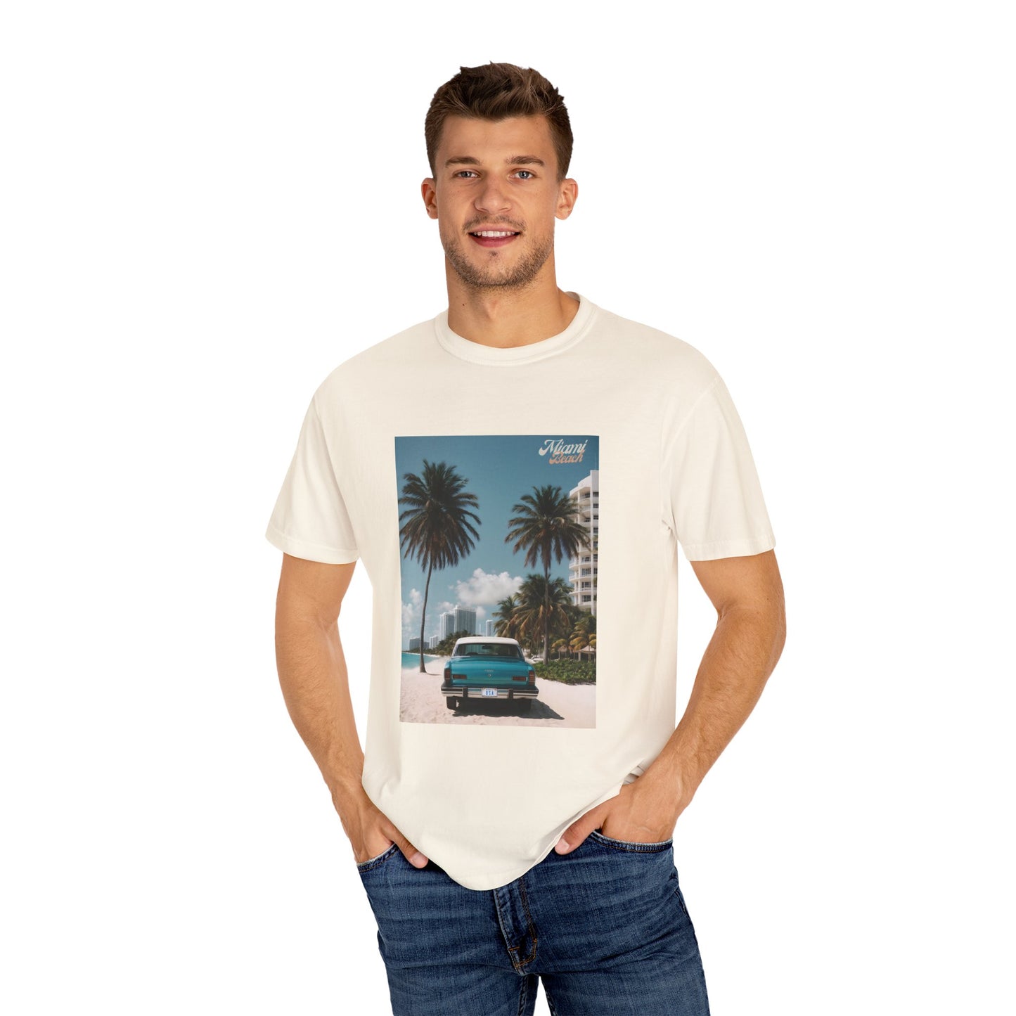 Miami Beach Vintage Car Graphic T-Shirt