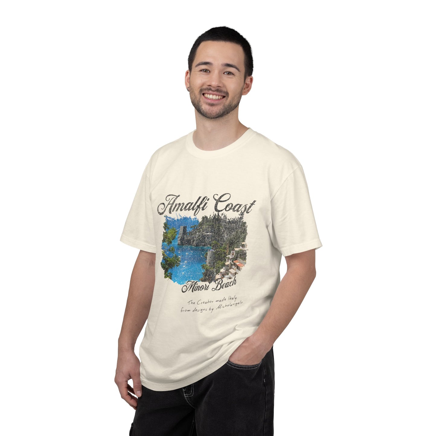 Amalfi Coast Minori Beach Graphic T-Shirt