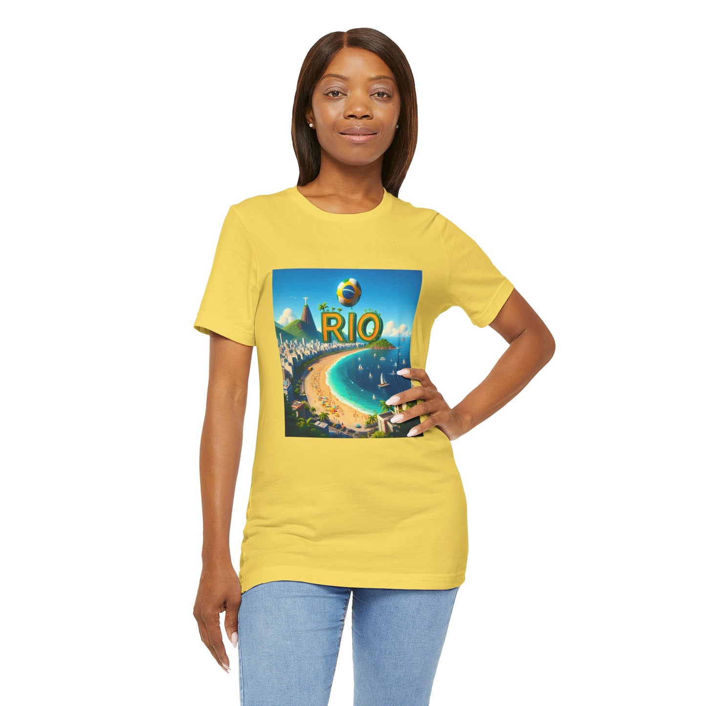 Rio Copacabana Beach Disney Pixar Style Jersey Short Sleeve Tee