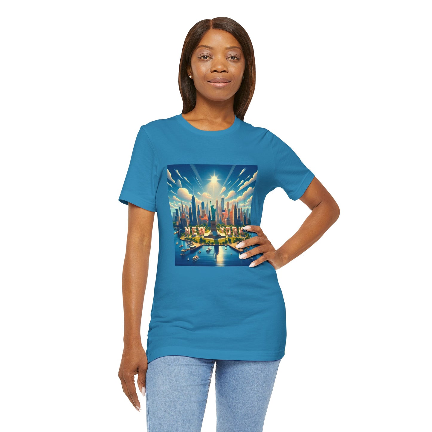 New York Disney Pixar Style Jersey Short Sleeve Tee