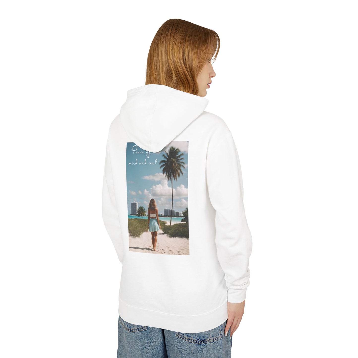 Peace Of Mind And Soul Lightweight Hooded Sweatshirt